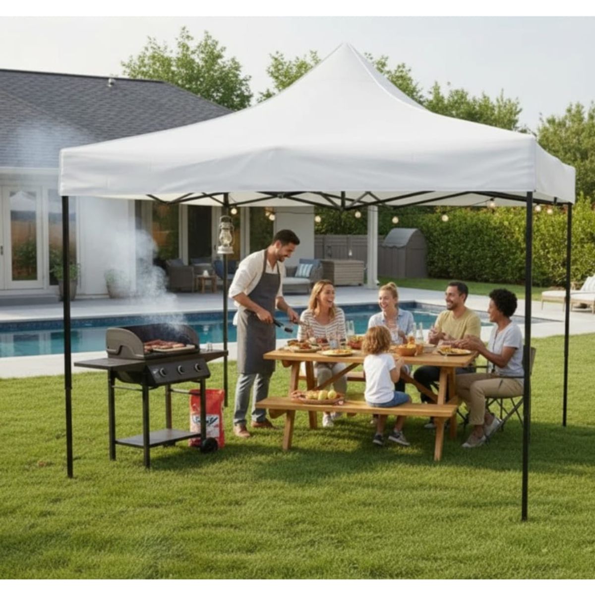 Toldo Plegable Carpa Armable Protector Sombrilla 3x3, marca GENERICO - Foto 2