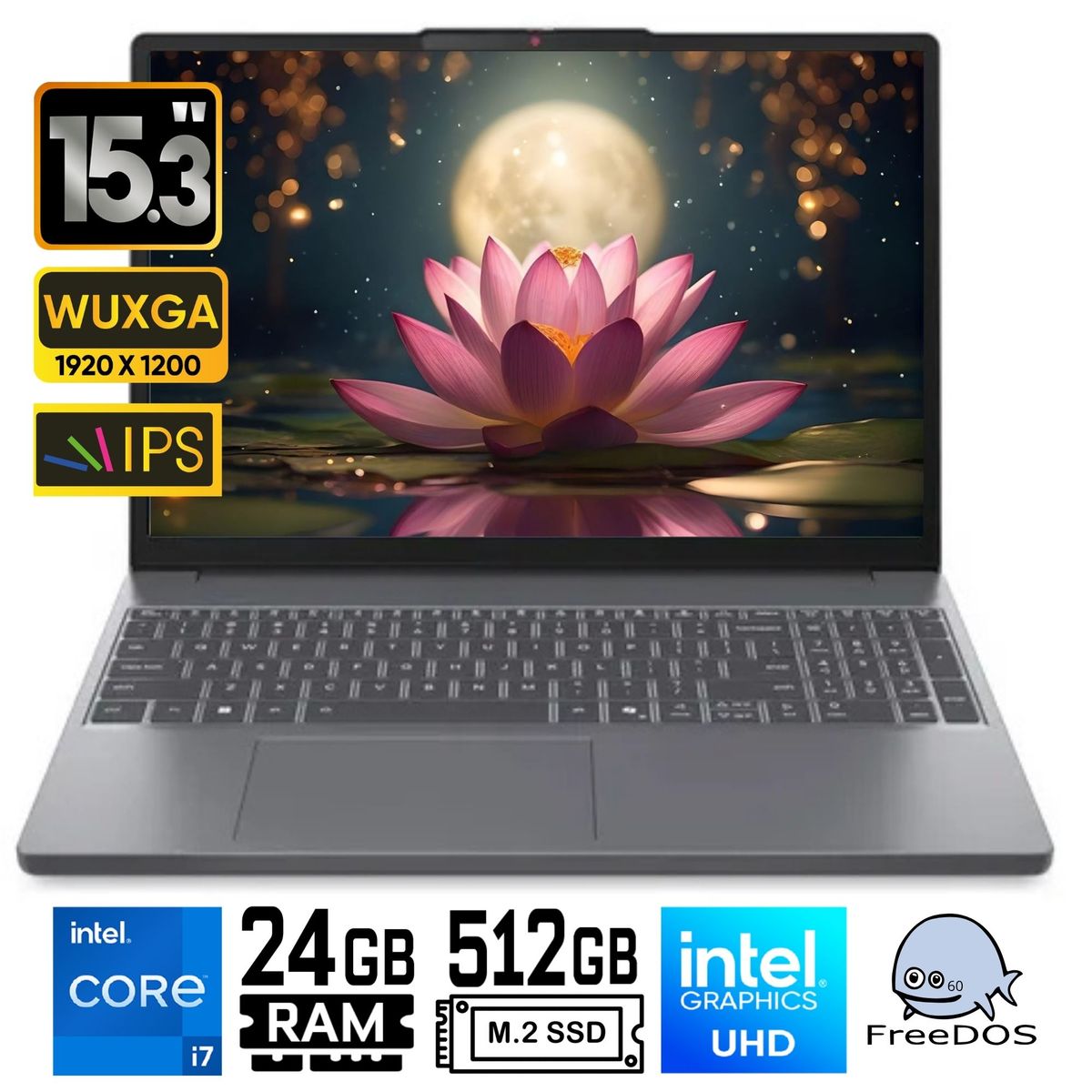 LENOVO - Laptop Lenovo IP Slim3 15IRH10 Core i7 13620H Ram 24Gb SSD 512Gb 15.3WUXGA FreeDos