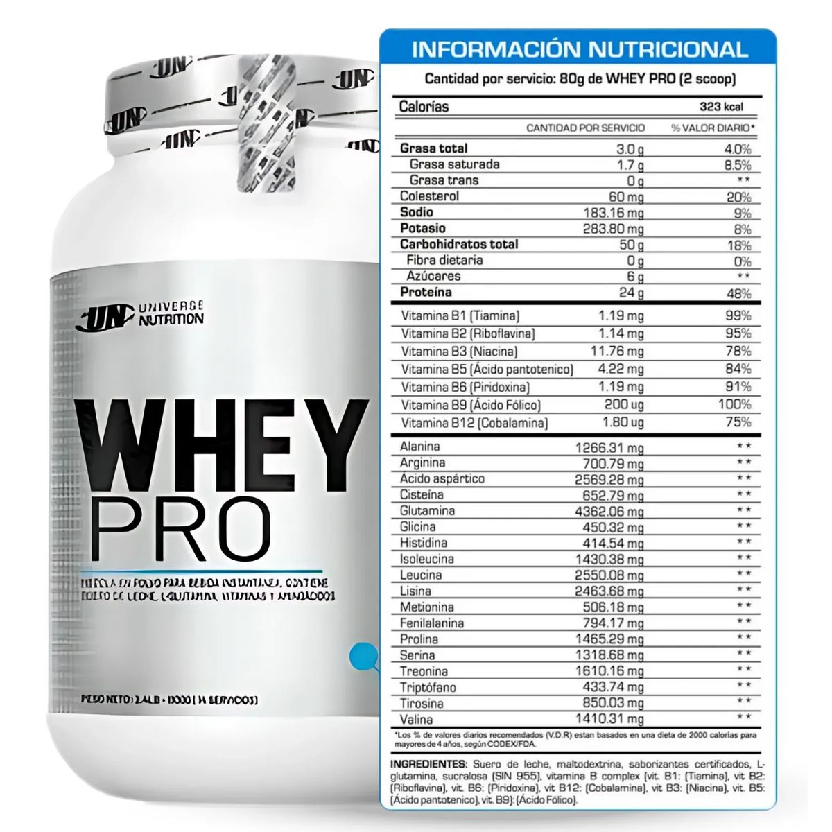 UNIVERSE NUTRITION - Proteína Whey pro de 1kg Vainilla + Creatina Creabolic UN 150gr