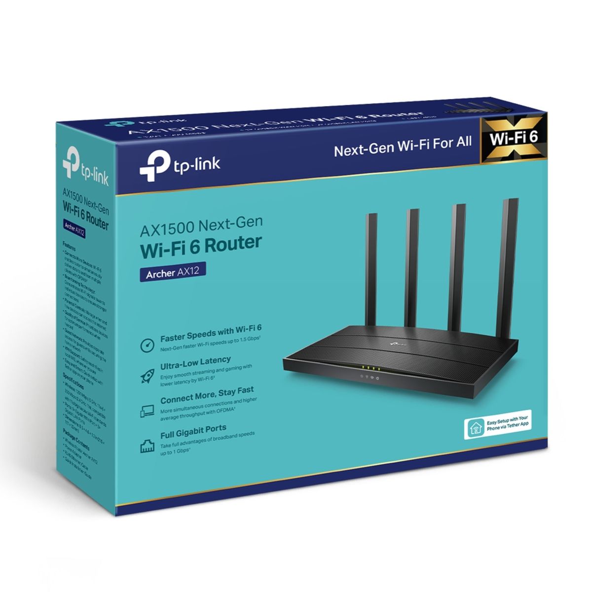TP LINK - ROUTER TP-LINK ARCHER AX12 GIGABIT WI-FI 6 AX1500
