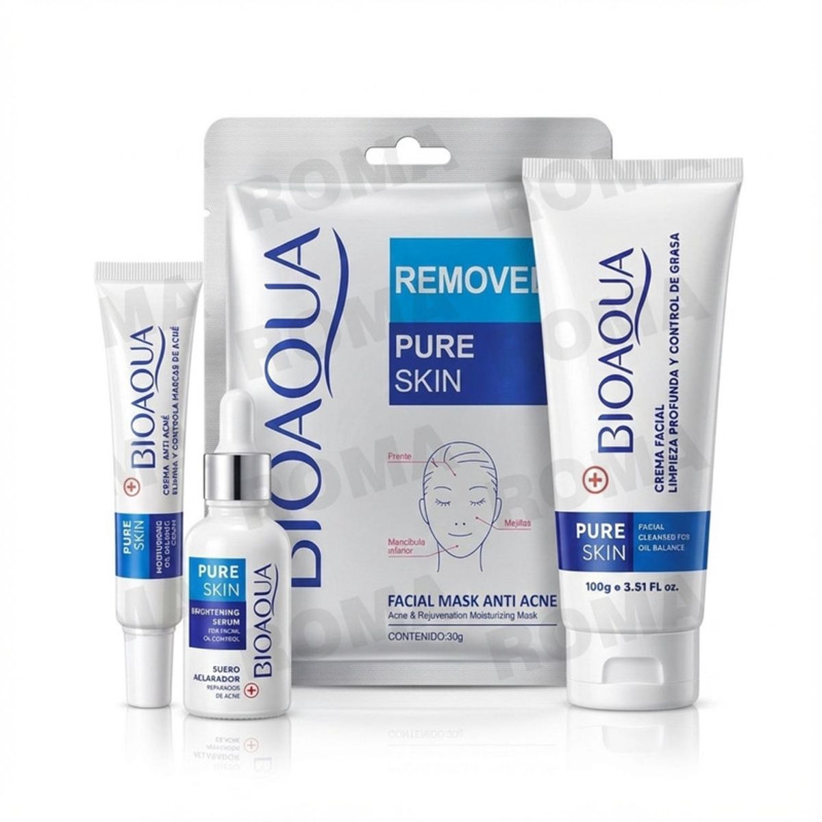 BIOAQUA - KIT SKINCARE ANTI ACNÉ 4 PZS BIOAQUA