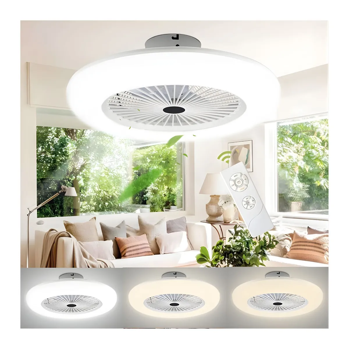 OEM - FOCO VENTILADOR LED DE TECHO GITATORIO REGULABLE 50W FRAGANCIA