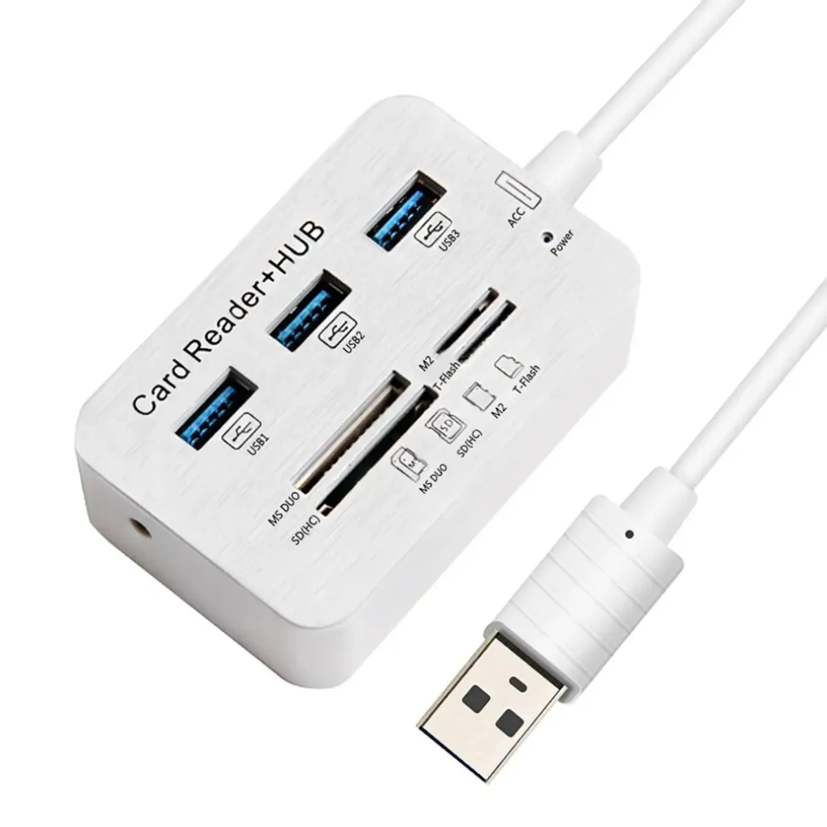 GENERICO - Adaptador Múltiple USB todo en 1 Lector de Tarjetas USB 3.0 Micro SD + 3 Puertos USB 3.0
