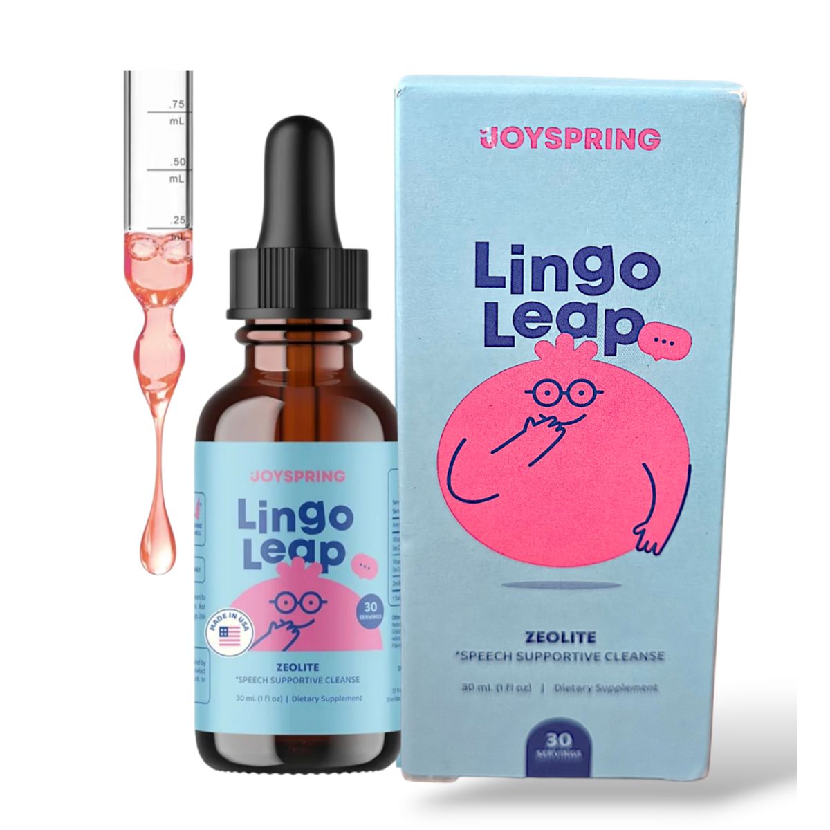 GENERICO - LingoLeap - Fórmula líquida con zeolita clinoptilolita, B12 metilada y vitamina D3 - Apoyo diario desde 3 años