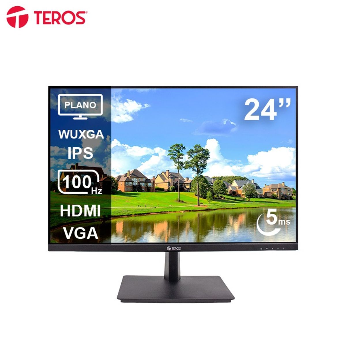TEROS - Monitor Plano TEROS TE-2420CS 24 WUXGA IPS 100Hz 5ms HDMI VGA Negro