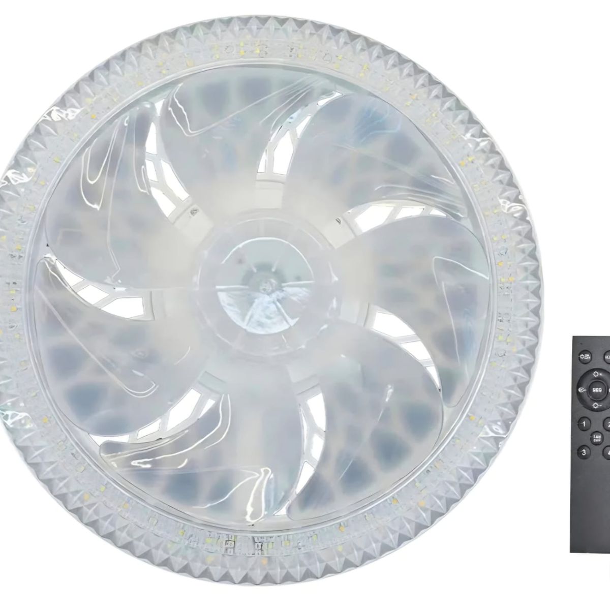 GENERICO - Lámpara con ventilador led 3 luces decorativa con control
