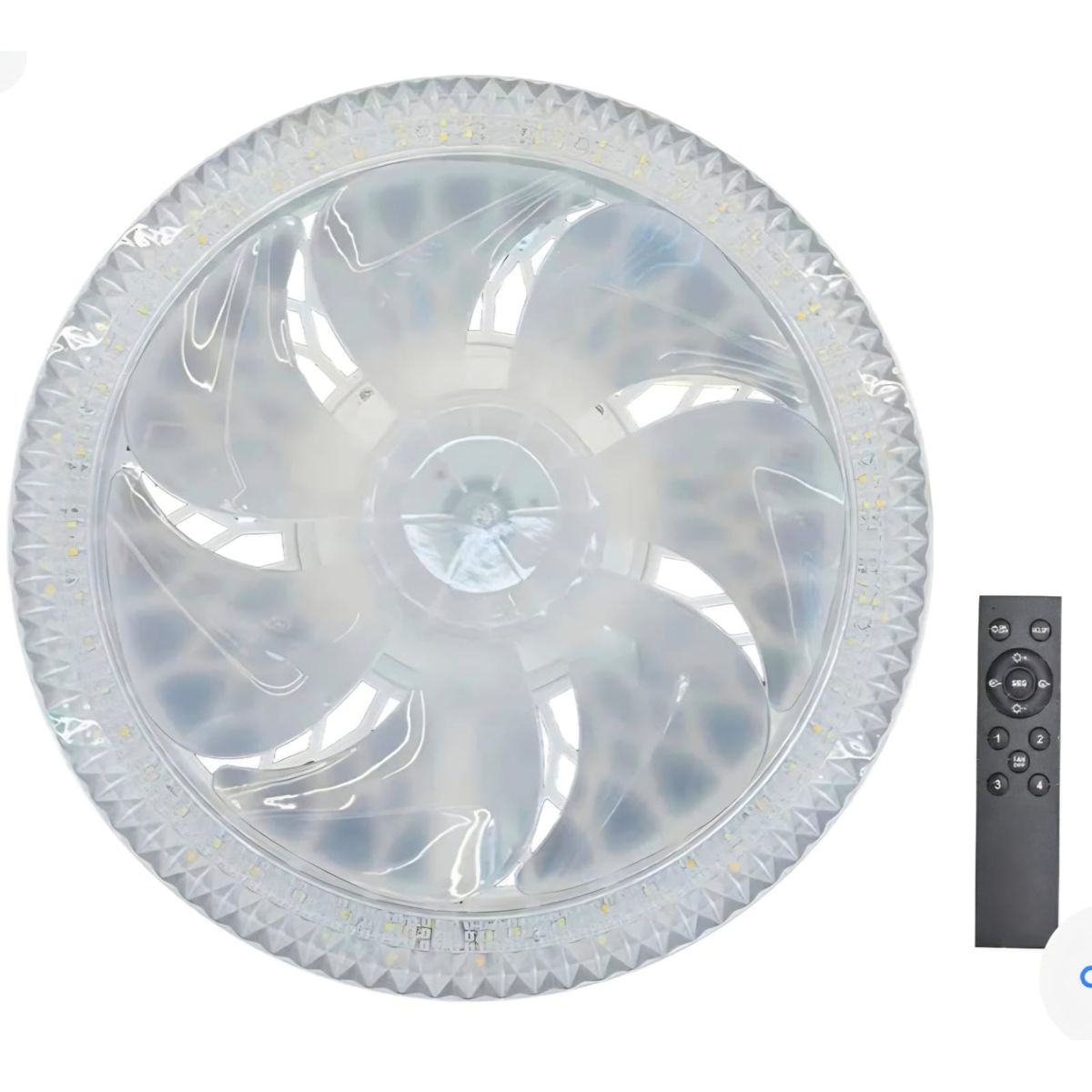 GENERICO - Lámpara con ventilador led 3 luces decorativa con control