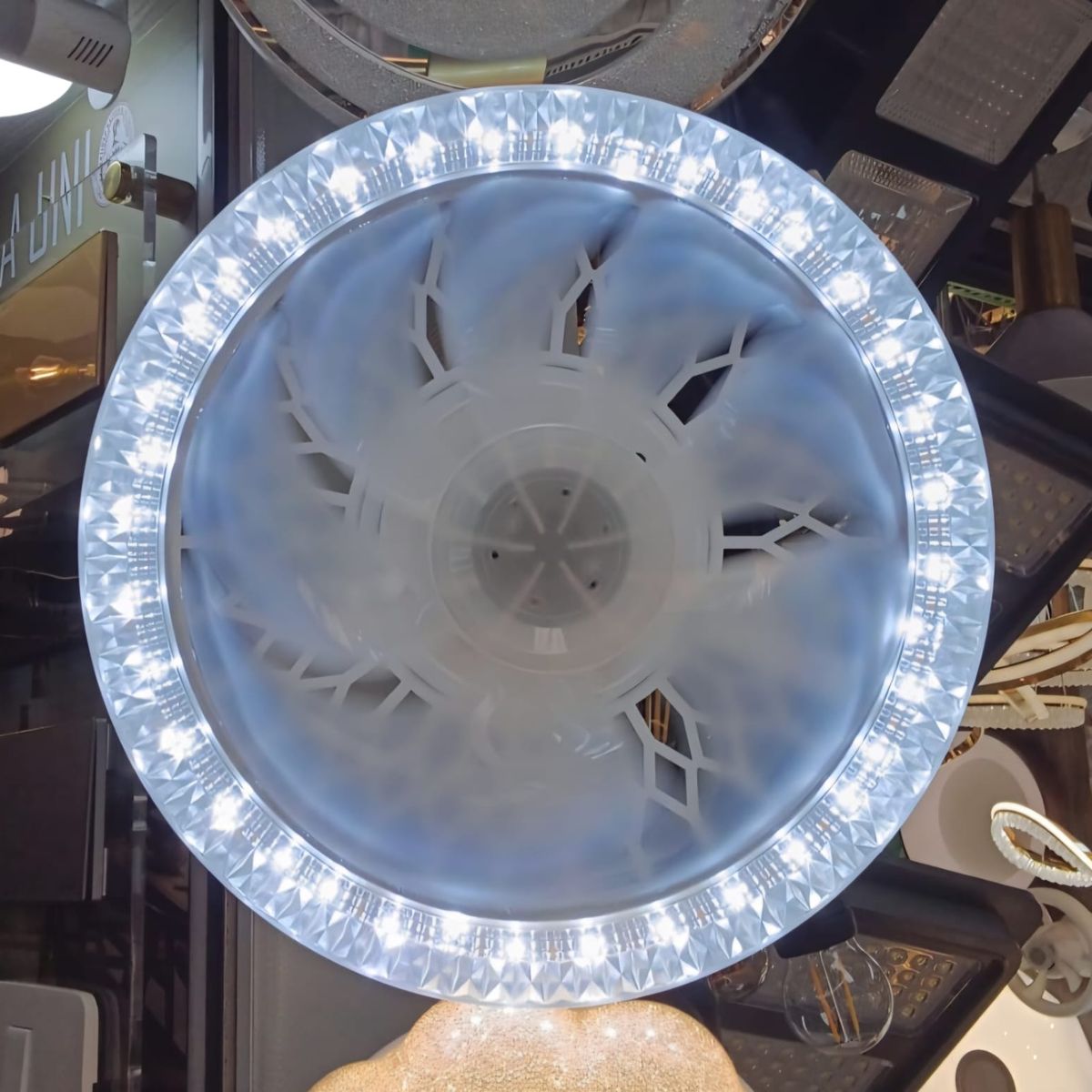 GENERICO - Lámpara con ventilador led 3 luces decorativa con control