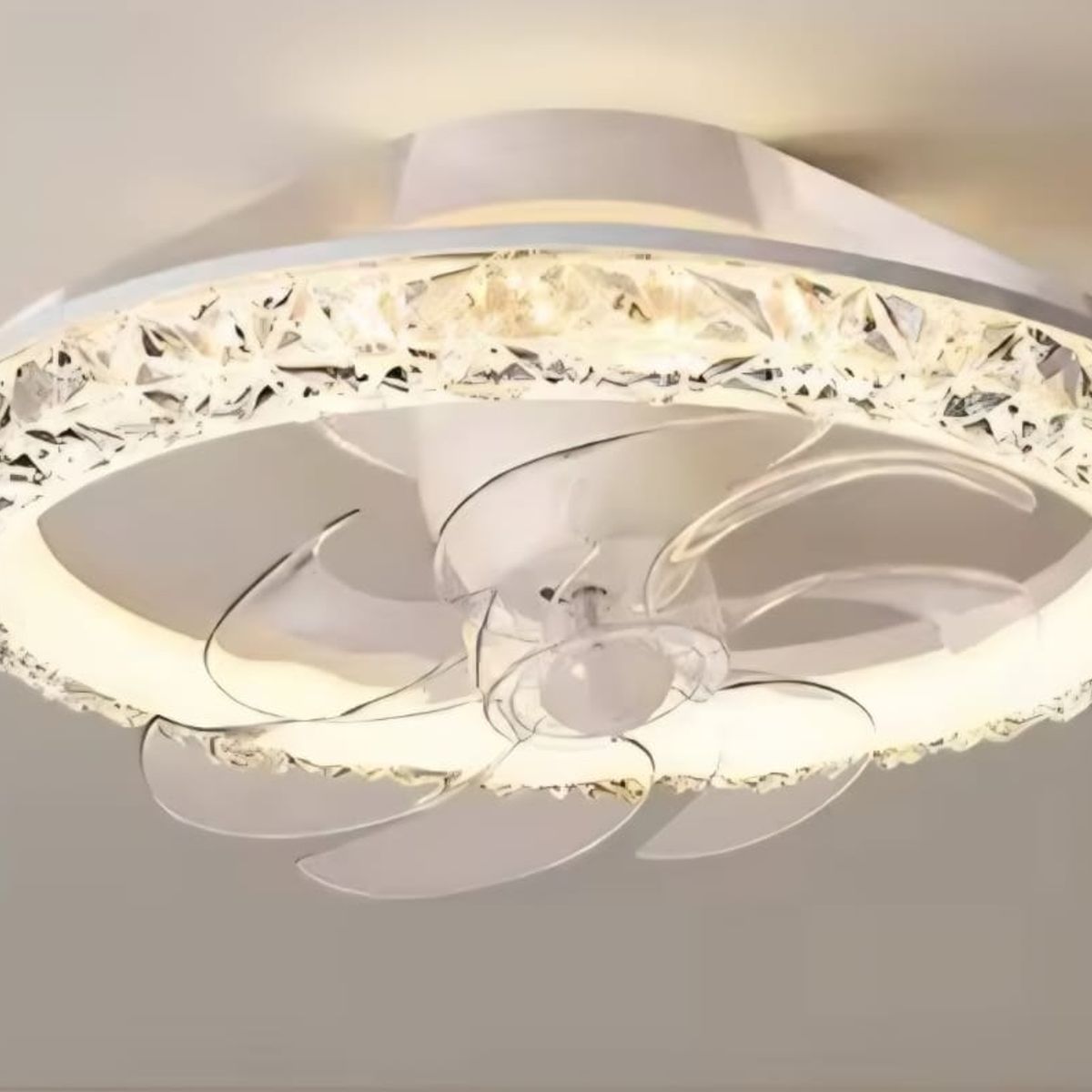 GENERICO - Lámpara con ventilador plus led 3 luces decorativa con control