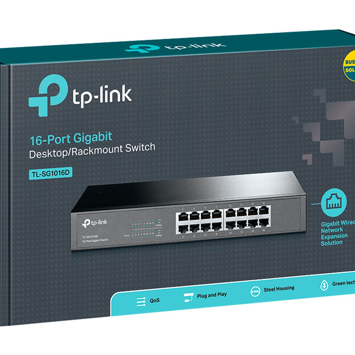 TP LINK - Switch TP-Link 16 Port TL-SG1016D 10/100/1000 Mbps Gigabit Metal