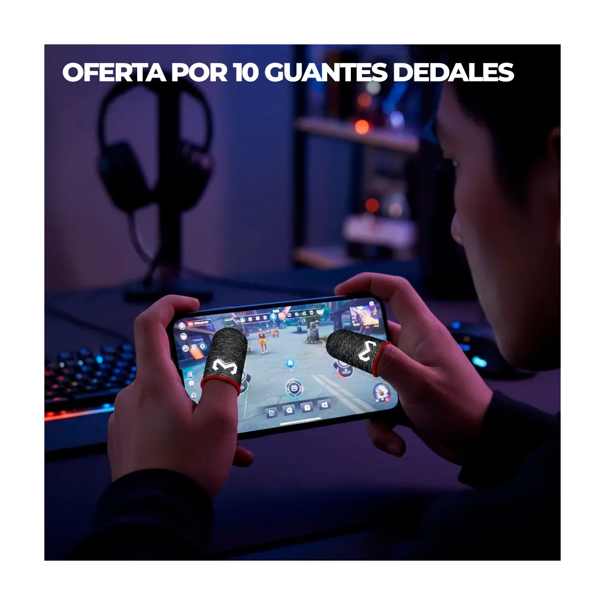 MEMO - Finger Sleeves Gamer MEMO 10 Dedos Antideslizante Alta Sensibilidad Para Celular