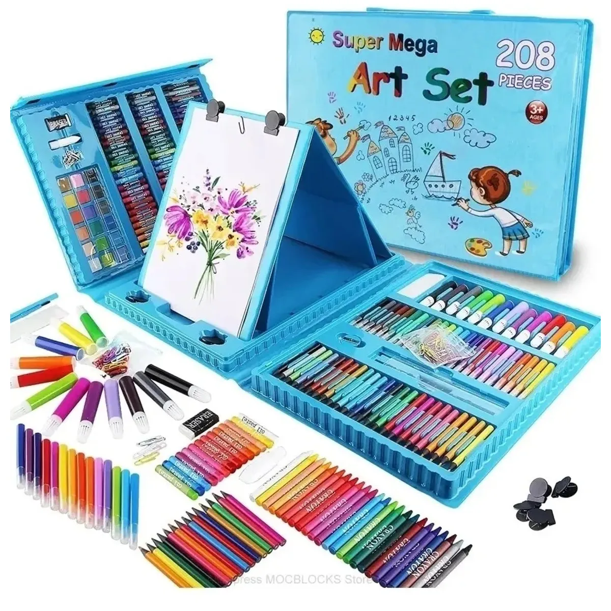 GENERICO - SET DE ARTE Y DIBUJO PARA NIÑOS 208 PIEZAS