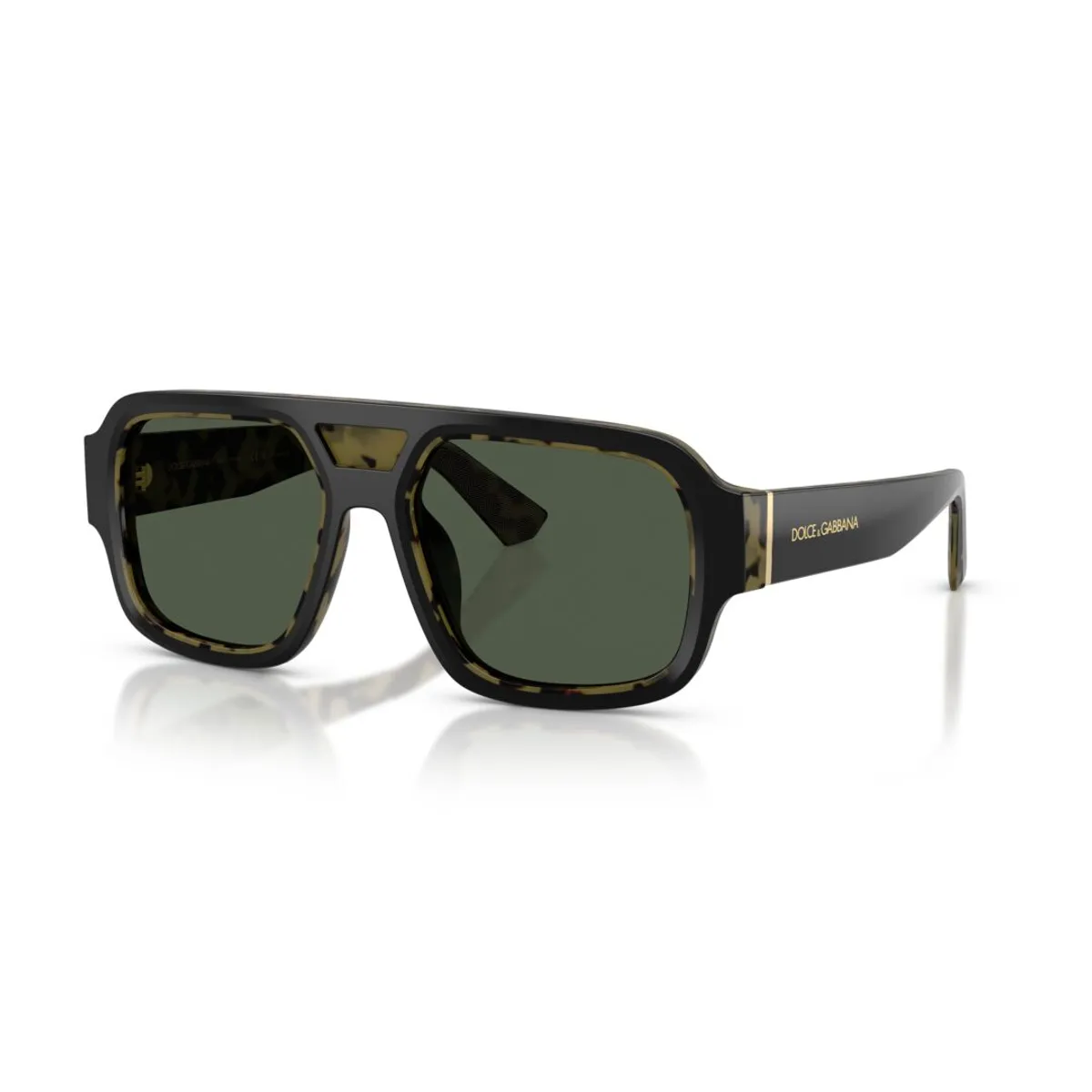 DOLCE&GABBANA - Lentes de Sol Dolce Black On Yellow Havana Dark Green Polar DG4516 Hombre Havana negro y amarillo Polarizado