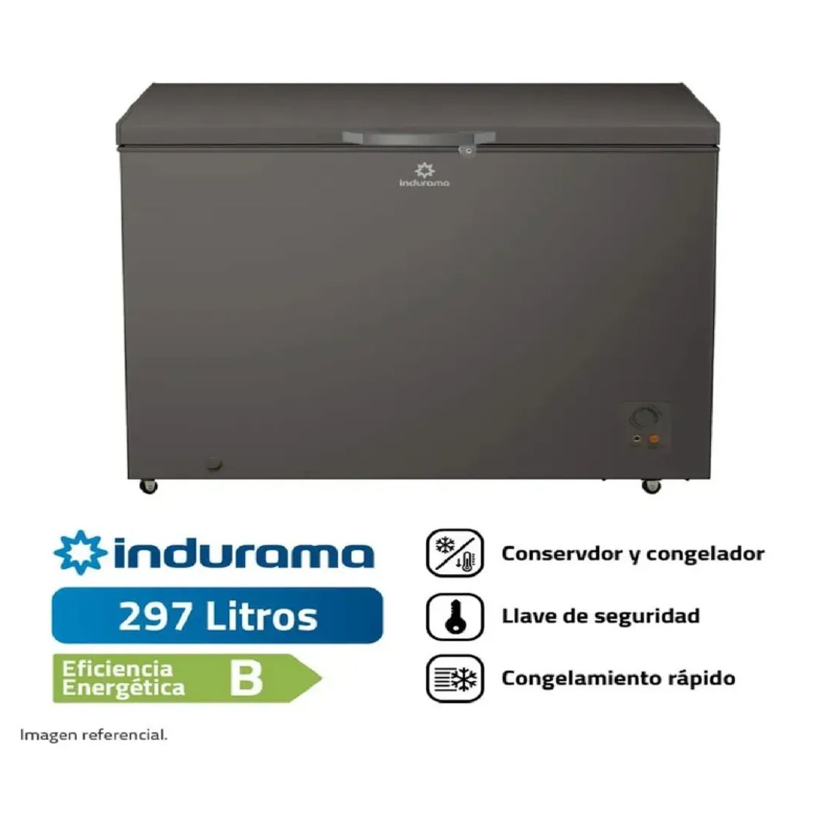 INDURAMA - Congeladora Indurama CI-320DG 297L Defrost Plomo