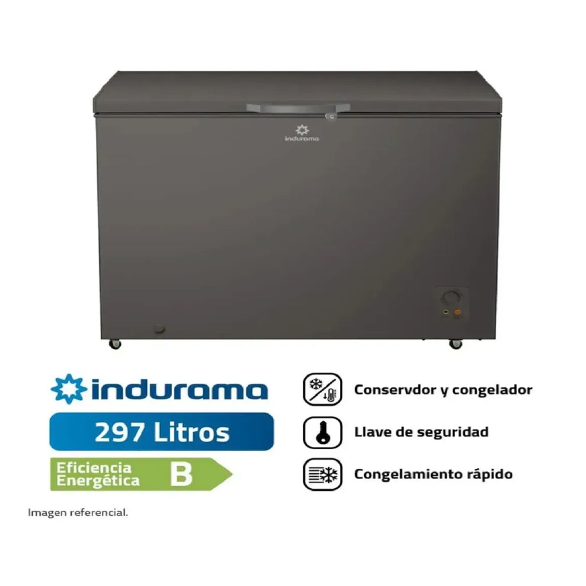 INDURAMA - Congeladora Indurama CI-320DG 297L Defrost Plomo