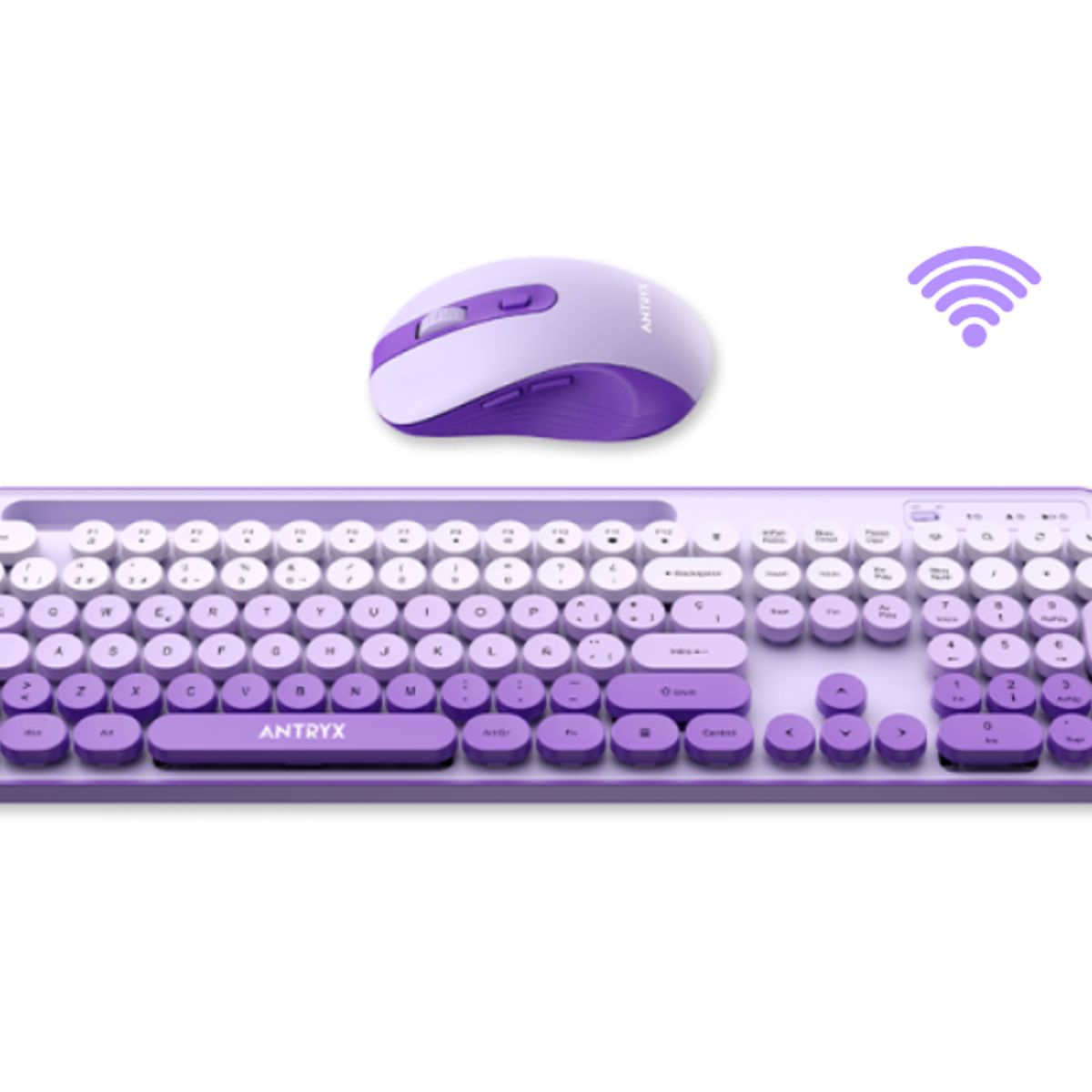 ANTRYX - TECLADO Y MOUSE ANTRYX WS-970 WIRELESS PURPLE HOLDER SLOT ASC-WS970PE