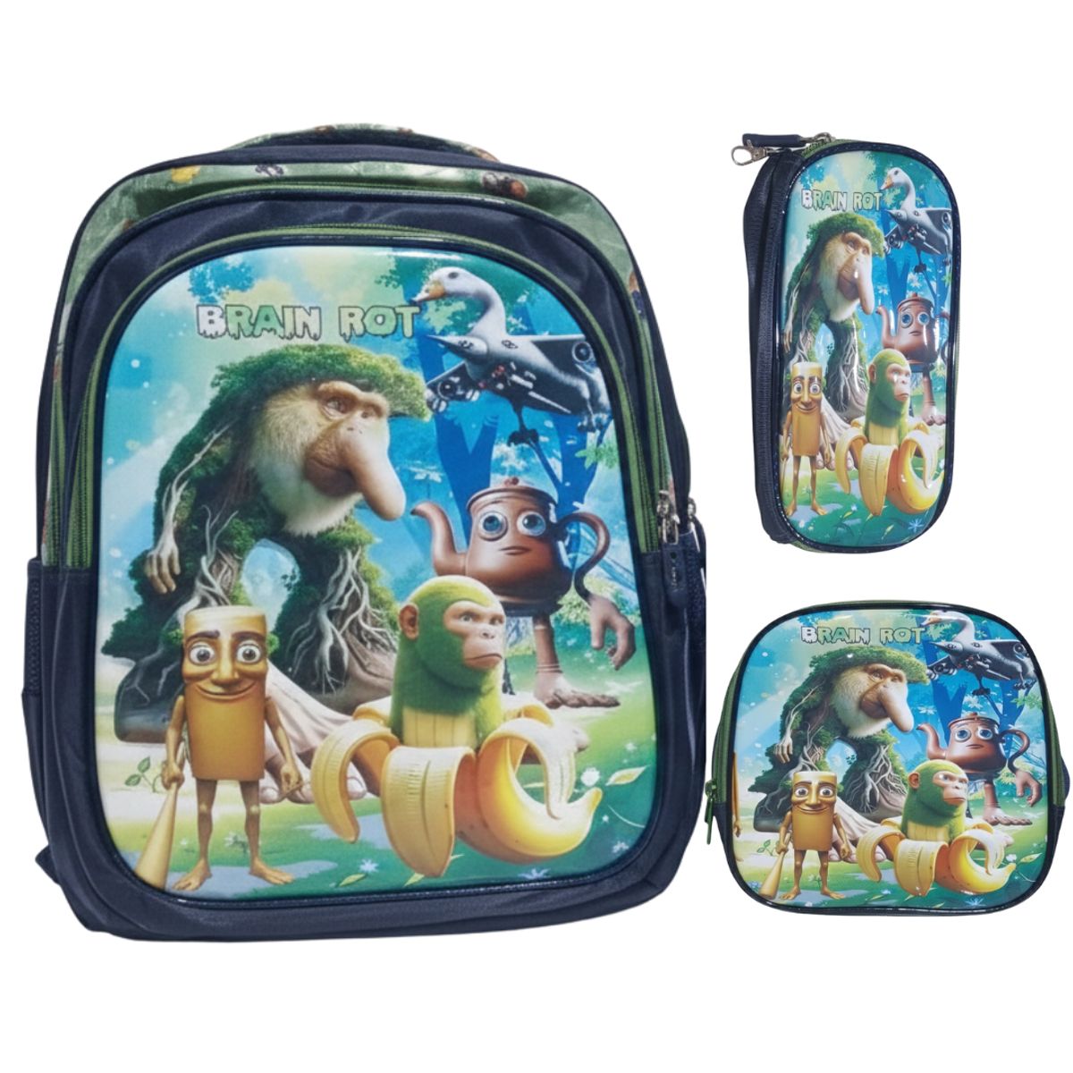 GENERICO - Mochila para Niños y Niñas Multipack 3 en 1 Infantil Regreso a Clases Tralalero Tralala