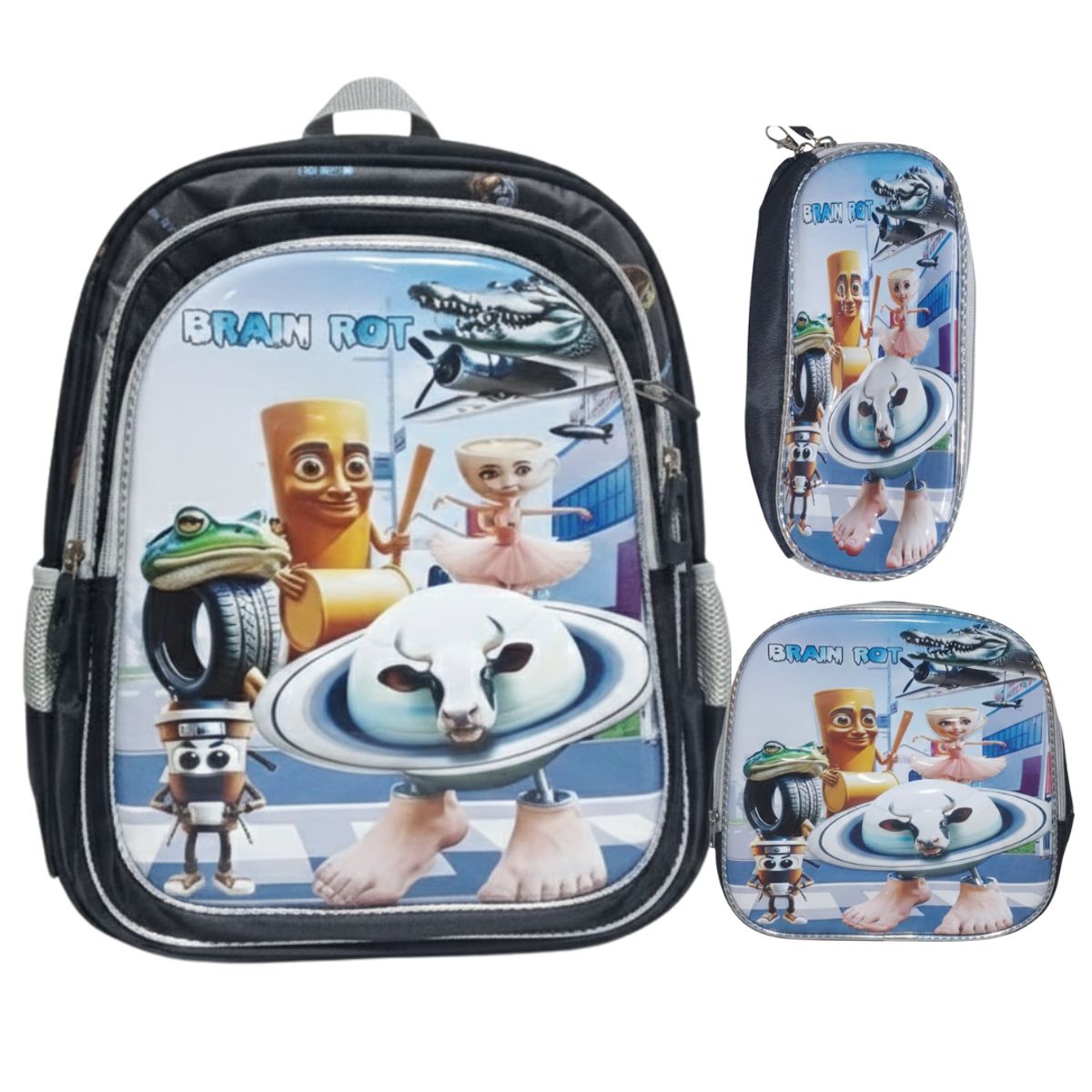 GENERICO - Mochila para Niños y Niñas Multipack 3 en 1 Infantil Regreso a Clases Tralalero Tralala