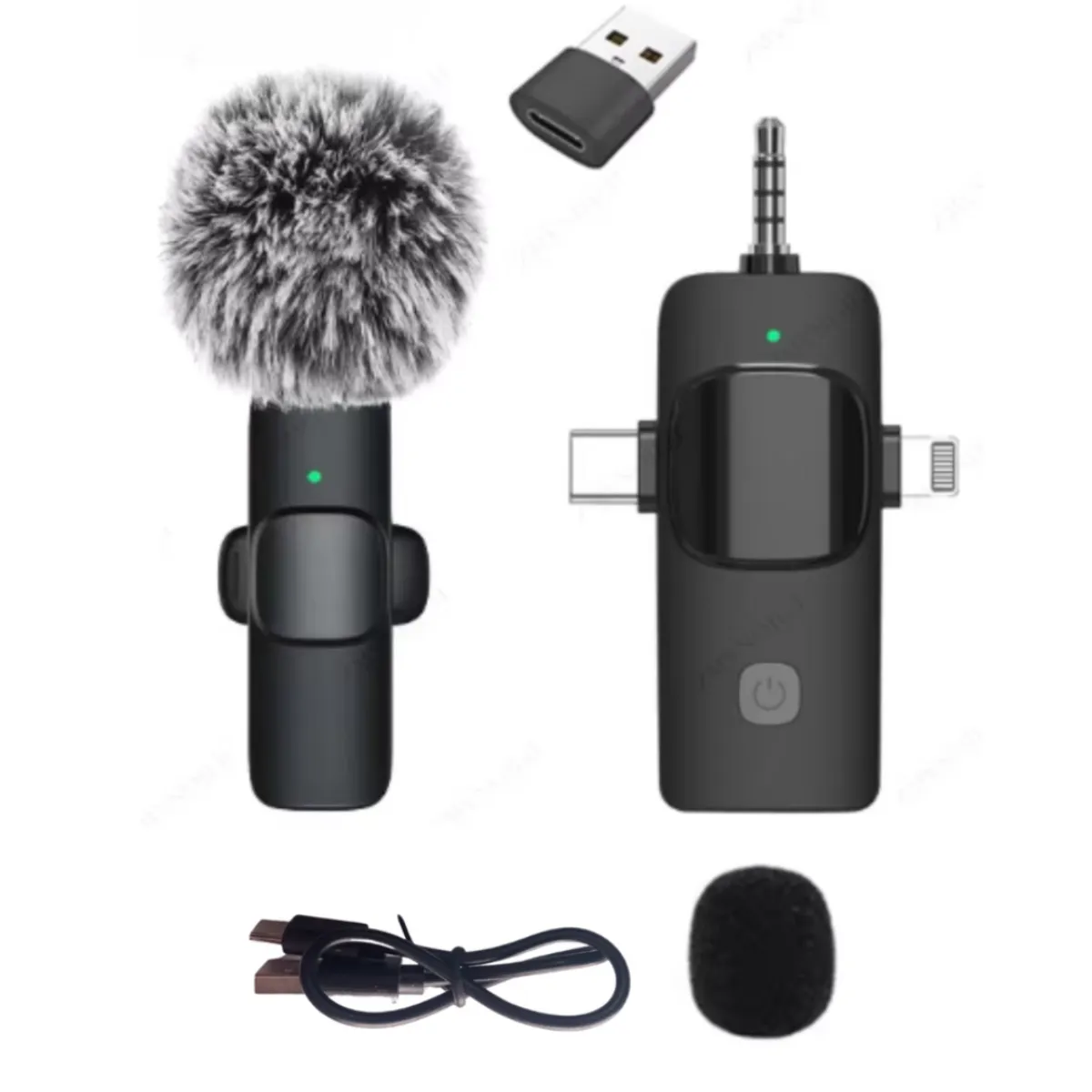 GENERICO - Micrófono Inalámbrico Solapero 4 En 1 compatible con Iphone Tipo C 3.5