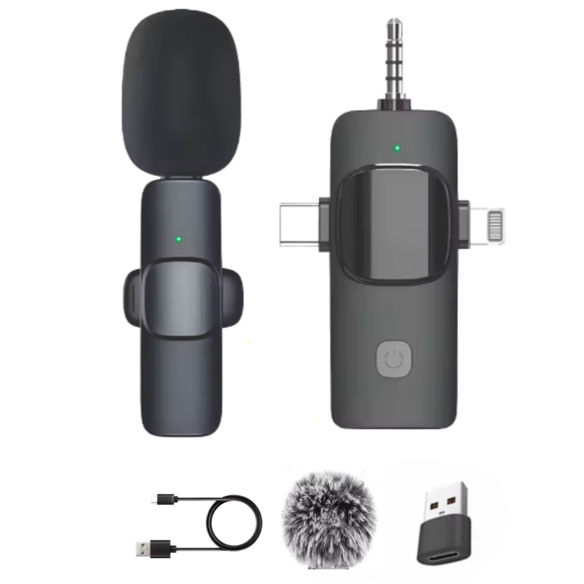 GENERICO - Micrófono Inalámbrico Solapero 4 En 1 compatible con Iphone Tipo C 3.5