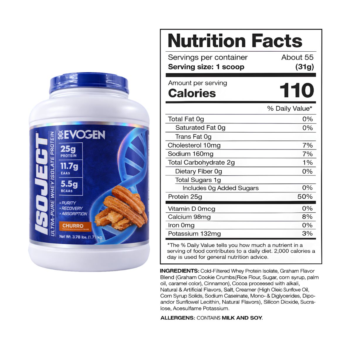 ISOJECT 3.76 LB Proteina Isolate Evogen - Churro + Shaker EVOGEN ...