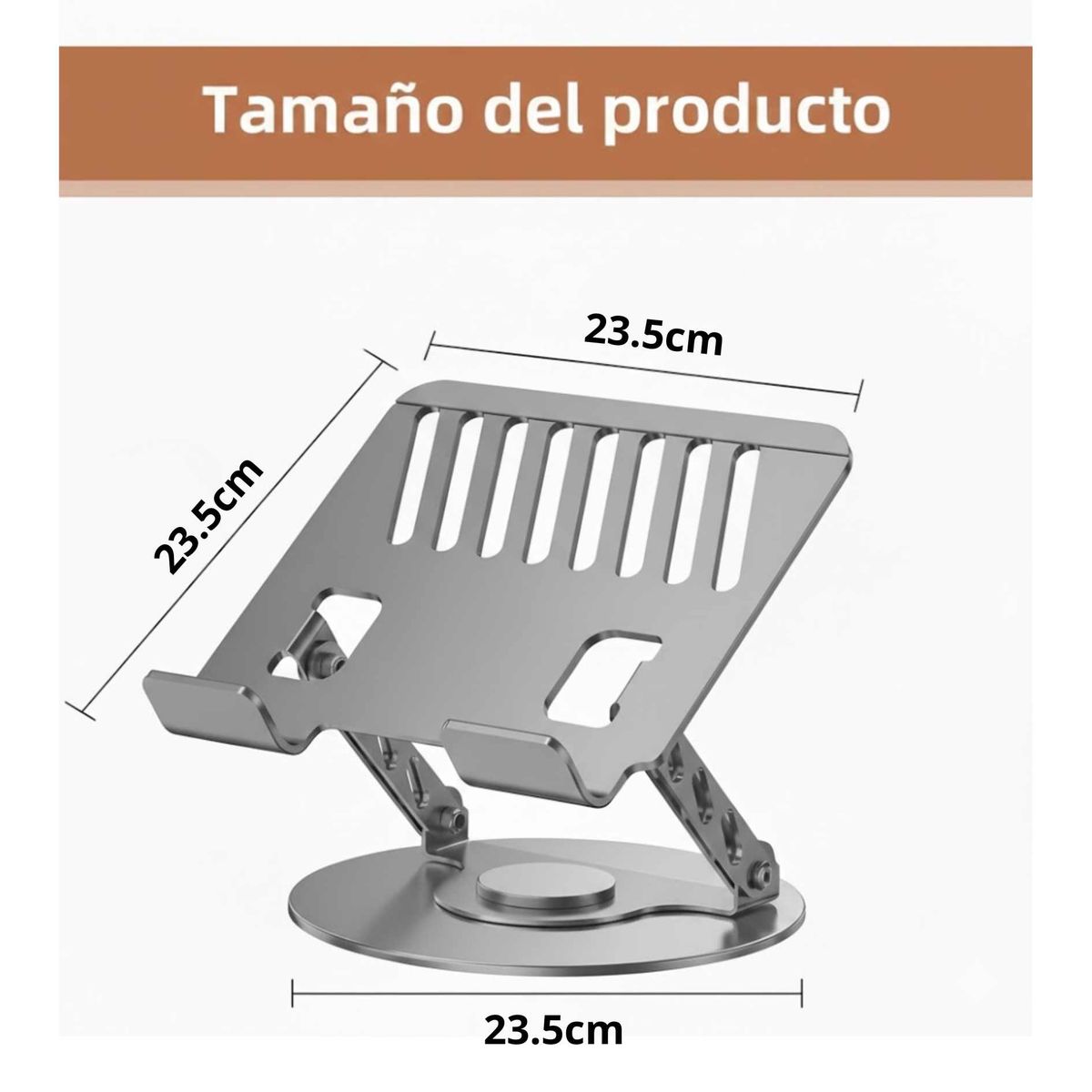 SEISA - Soporte Aluminio Laptop Macbook Giratorio 360 Altura Ajustable hasta 15  pulgadas Tablet y Laptop