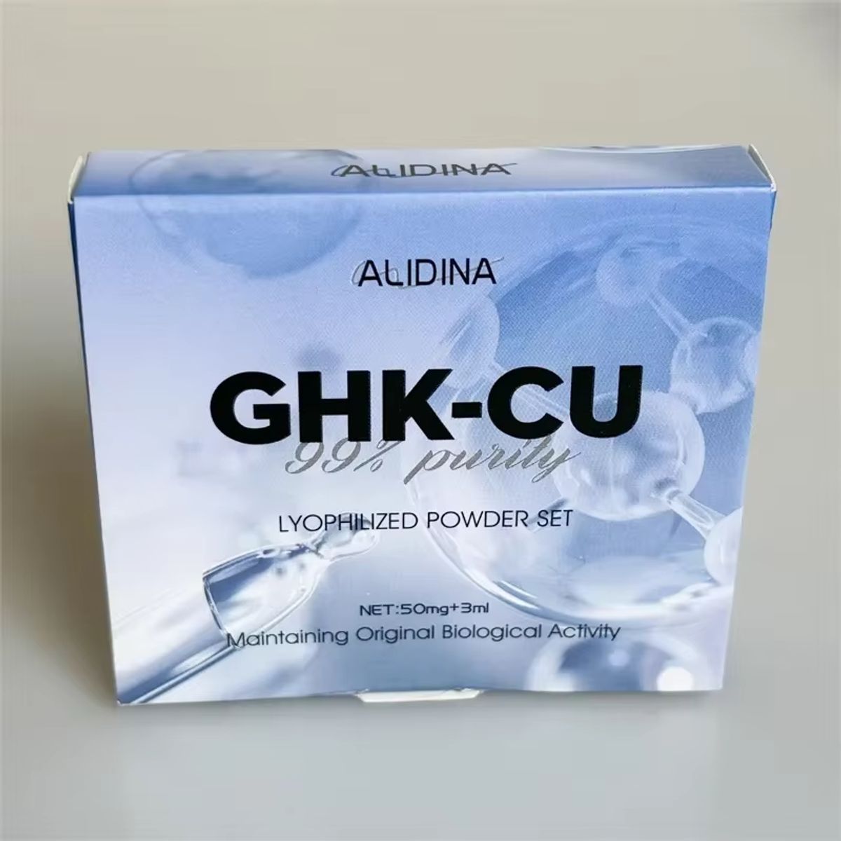 GENERICO - GHK-Cu Péptido de Cobre Azul Alidina  Kit Suero Liofilizado Piel y Cabello 50mg+3ml Alterna Peptido