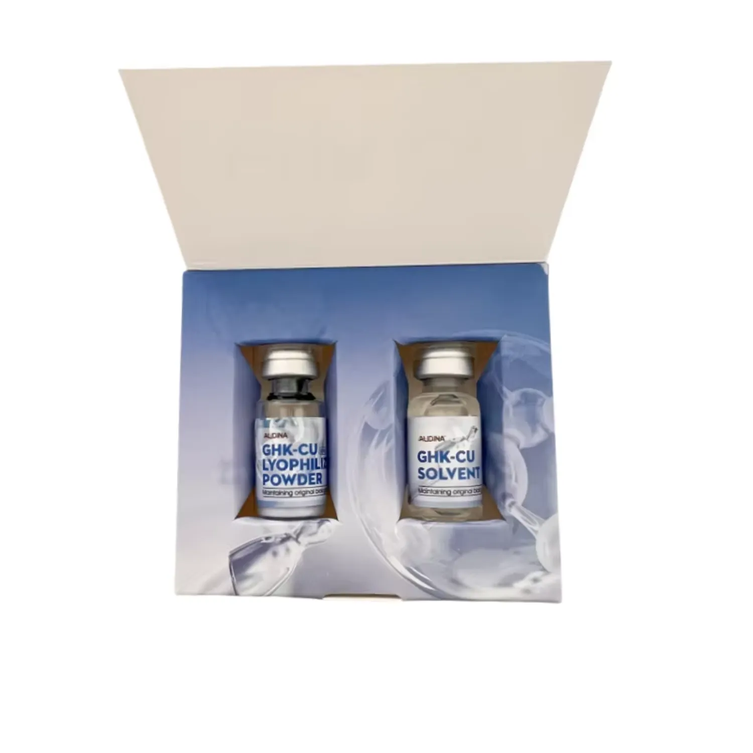 GHK-Cu Péptido de Cobre Azul Alidina Kit Suero Liofilizado Piel y Cabello  50mg+3ml Alterna Peptido GENERICO