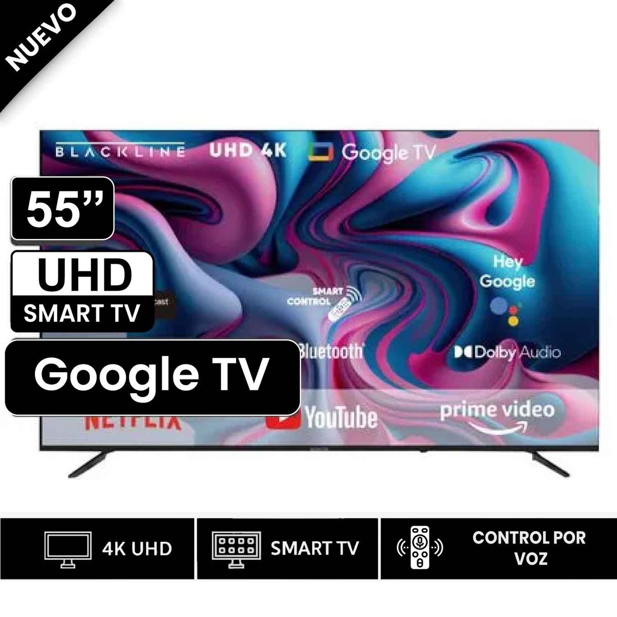 BLACKLINE - Televisor BLACKLINE QLED 55 UHD 4K Smart TV BL55-T6210QD