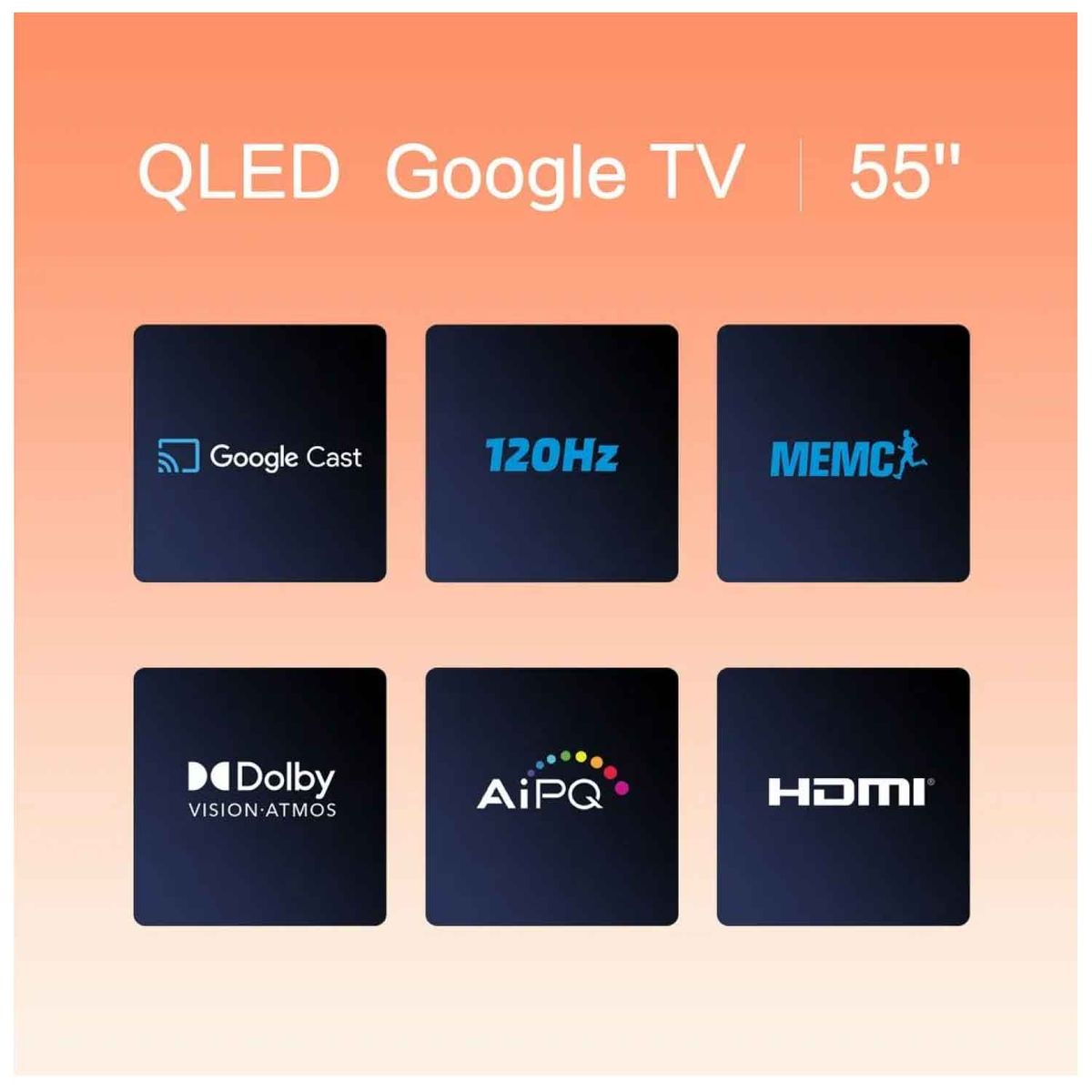 BLACKLINE - Televisor BLACKLINE QLED 55 UHD 4K Smart TV BL55-T6210QD