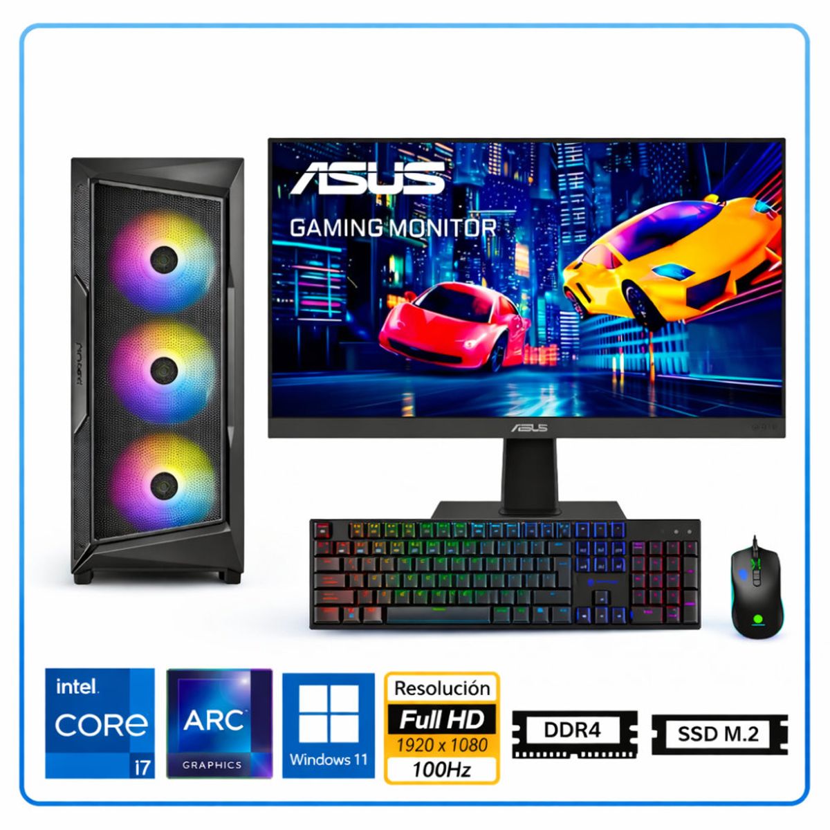 INTEL - Computadora Enovu Core i7-12700F 16GB 512GB SSD 24" Intel Arc A380 6GB Windows 11 Pro