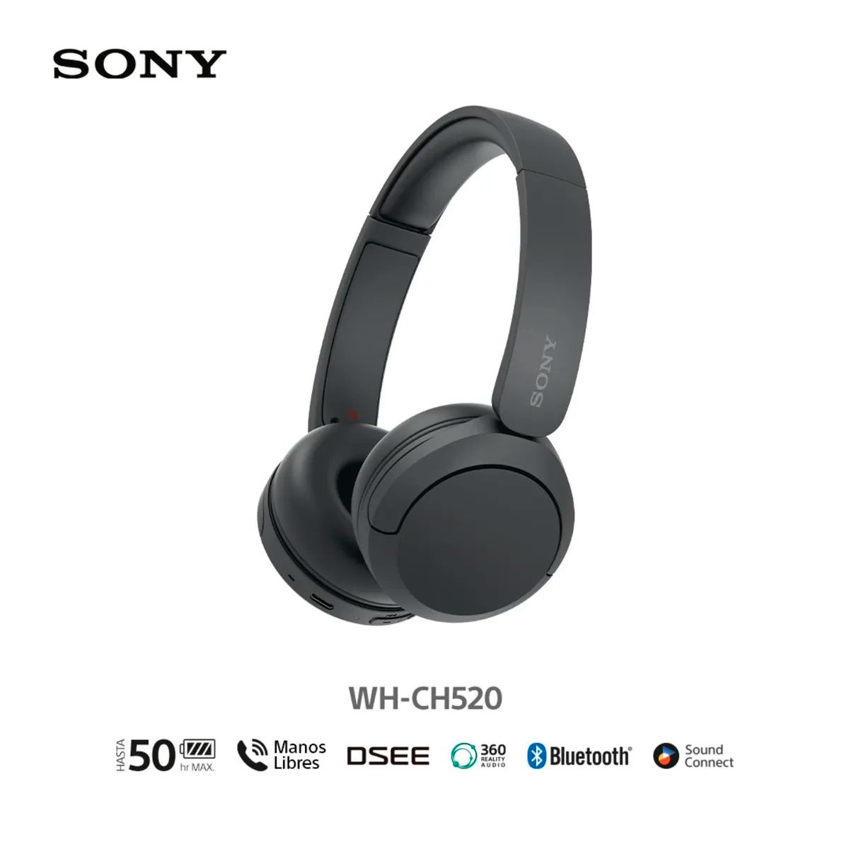 SONY - Sony Audífonos Bluetooth Wh-Ch520 Negro