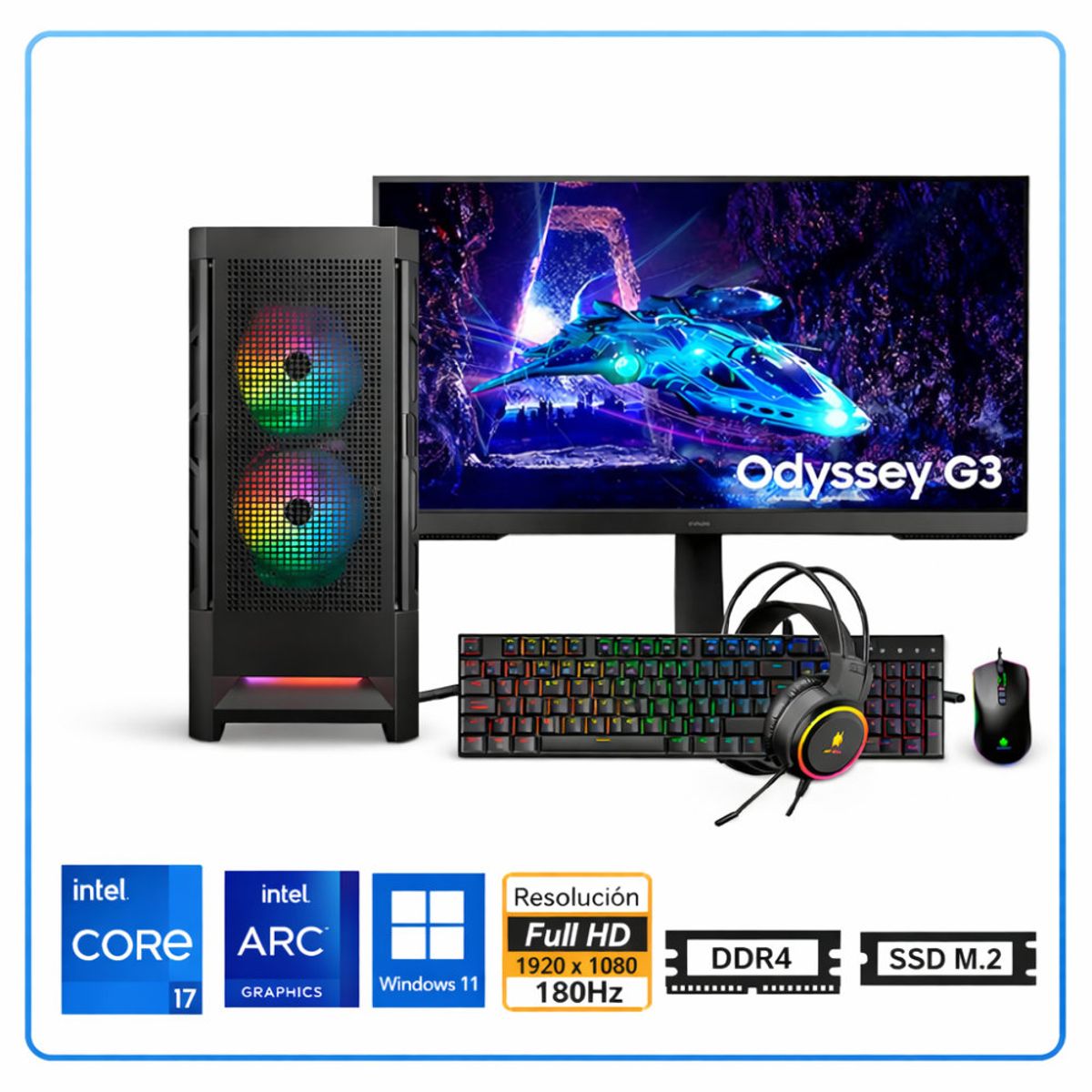 INTEL - Computadora Enovu Core i7-12700F 16GB 500GB SSD 27" Intel Arc A380 6GB Windows 11 Pro