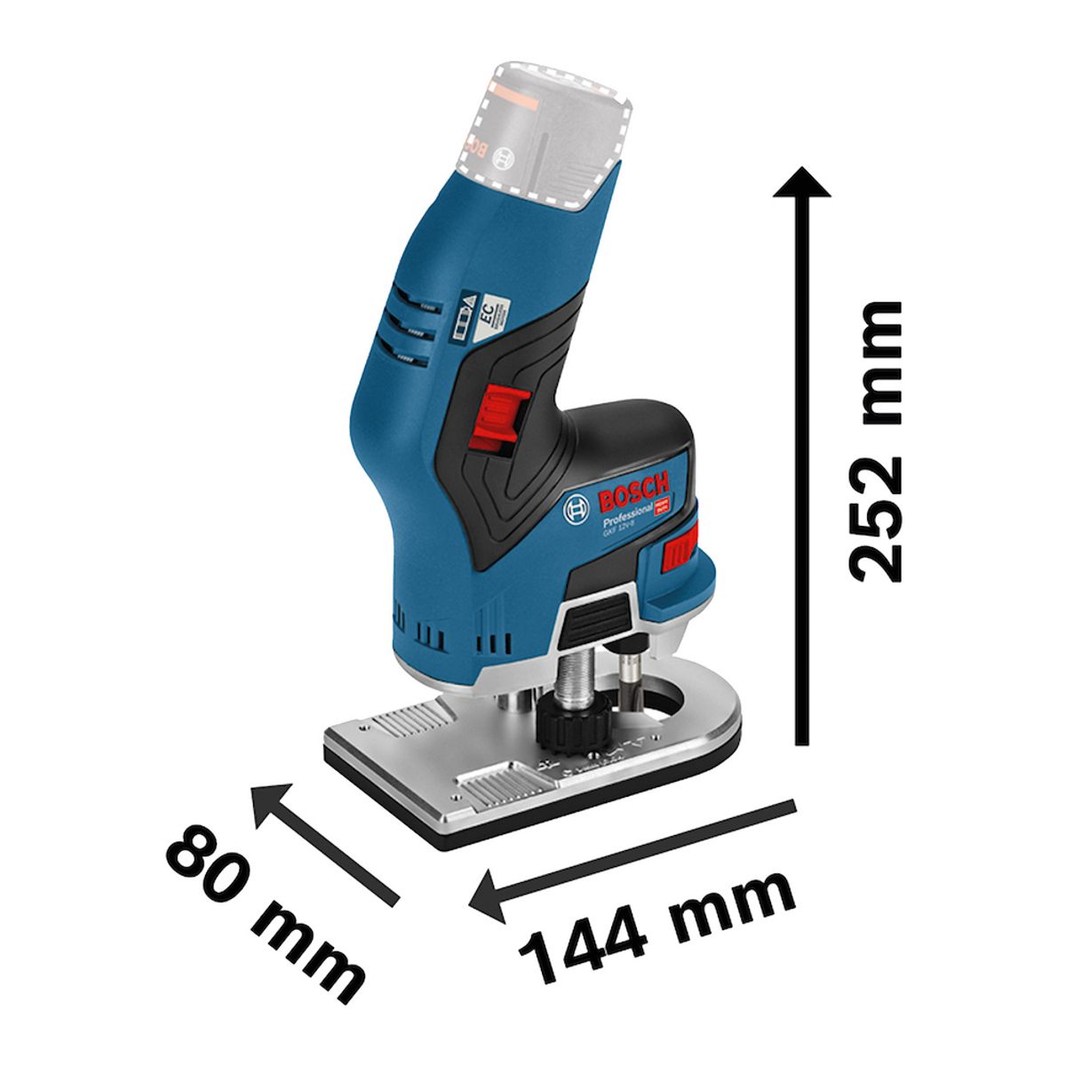 BOSCH - Fresadora Ruteadora Bosch GKF 12V-8 + Batería y Cargador