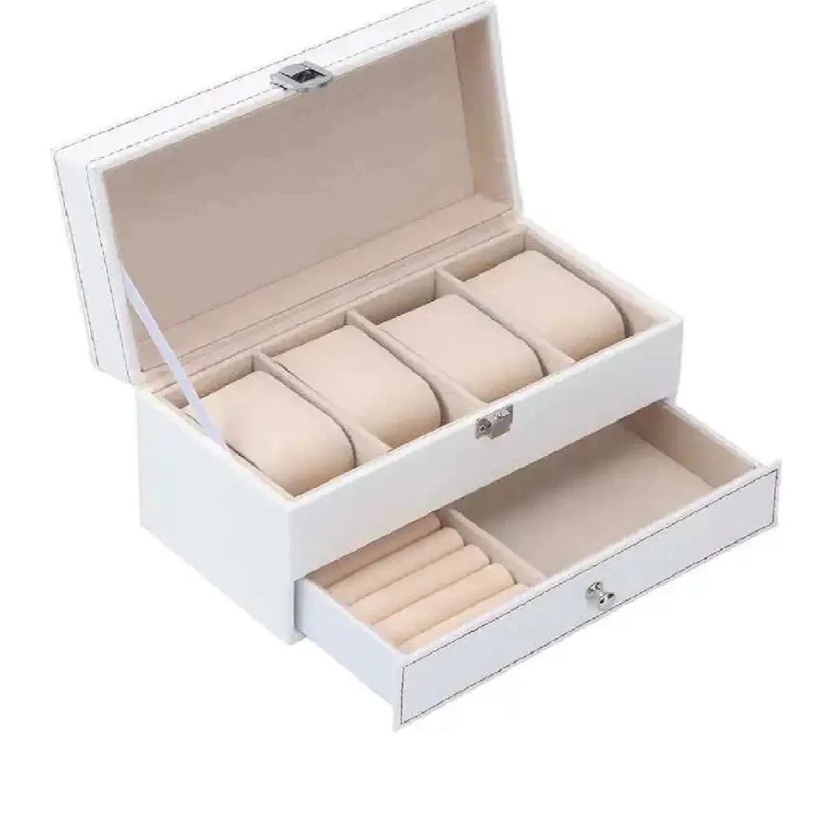 GENERICO - Joyero Organizador Porta Relojes,Pulseras y Anillos De 2 Niveles