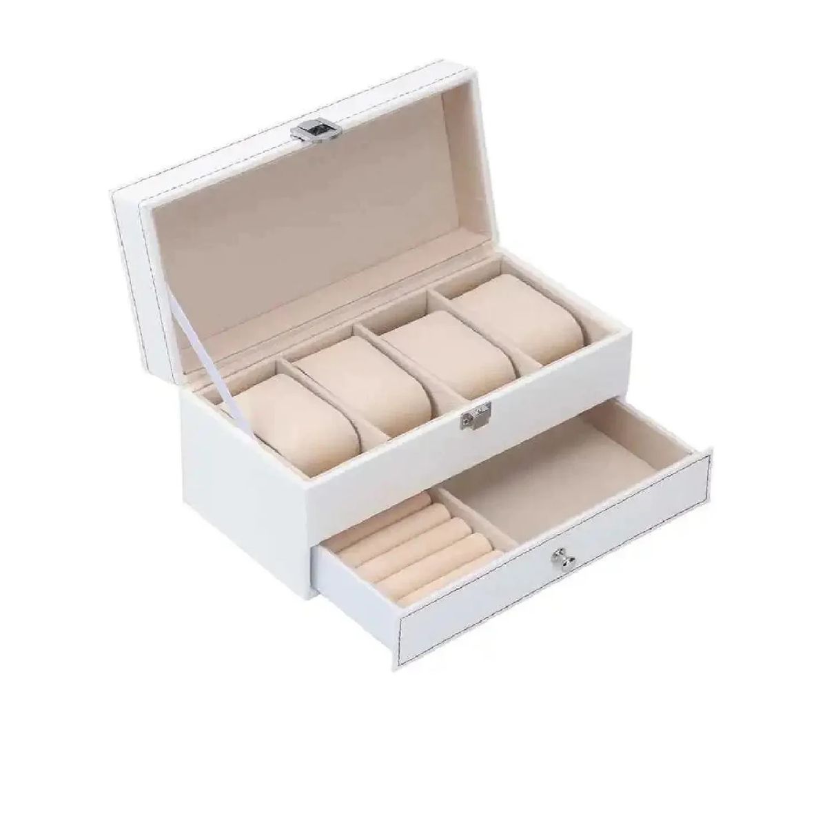 GENERICO - Joyero Organizador Porta Relojes,Pulseras y Anillos De 2 Niveles