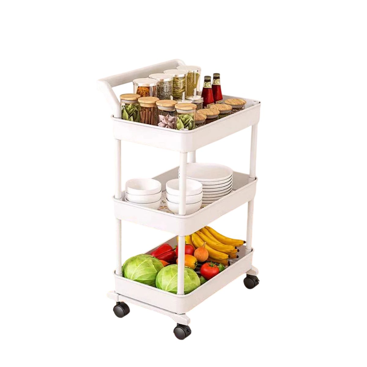 Carrito Organizador Multiuso de 3 Niveles rodante - Blanco, marca GENERICO - Foto Principal