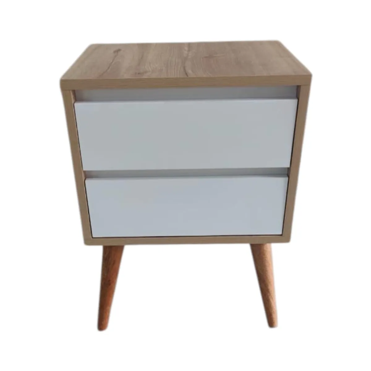 GENERICO - Velador duna con cajones blancos estilo y funcionalidad