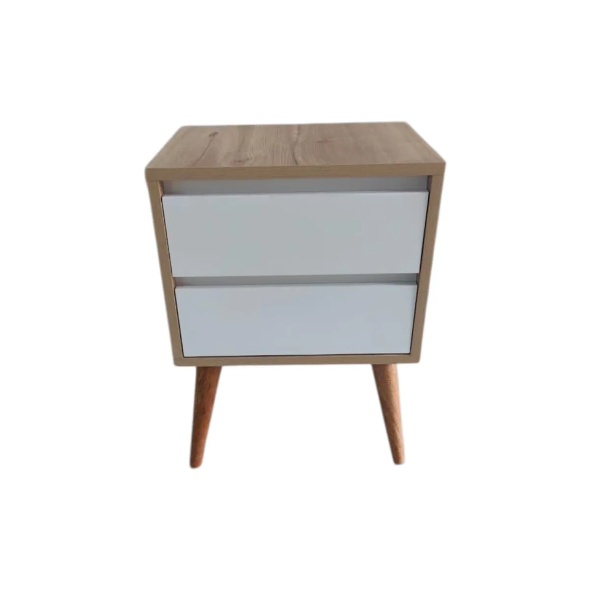 GENERICO - Velador duna con cajones blancos estilo y funcionalidad