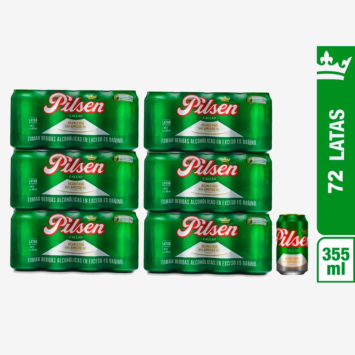 PILSEN - Cerveza Pilsen 6 Twelve Pack Lata 355 mL