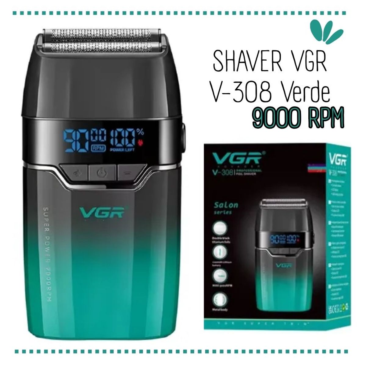 GENERICO - Shaver Recargable VGR V-308 VERDE