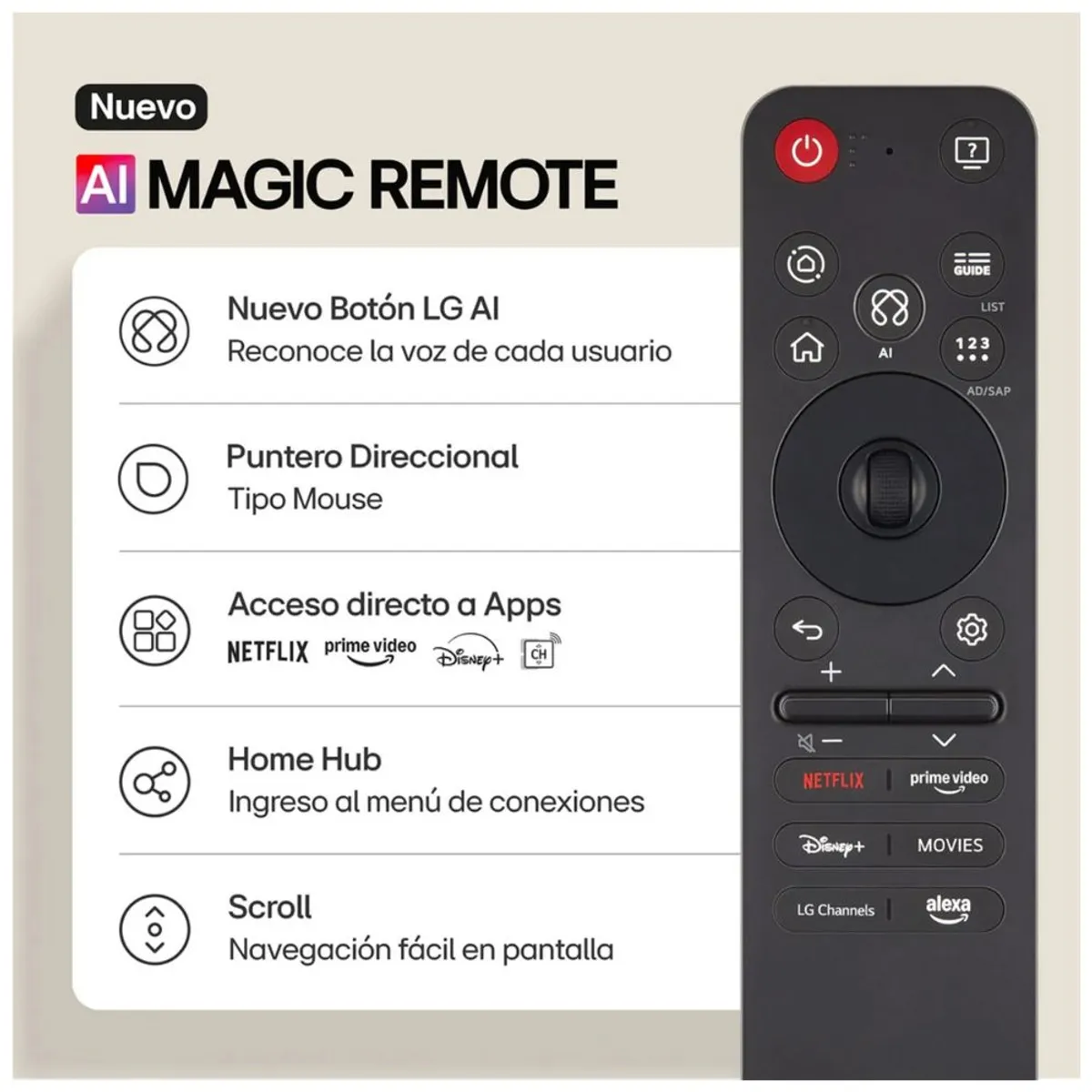 LG - Televisor LG 60 UHD 4K SMART TV ThinQ AI 60UA8050PSA