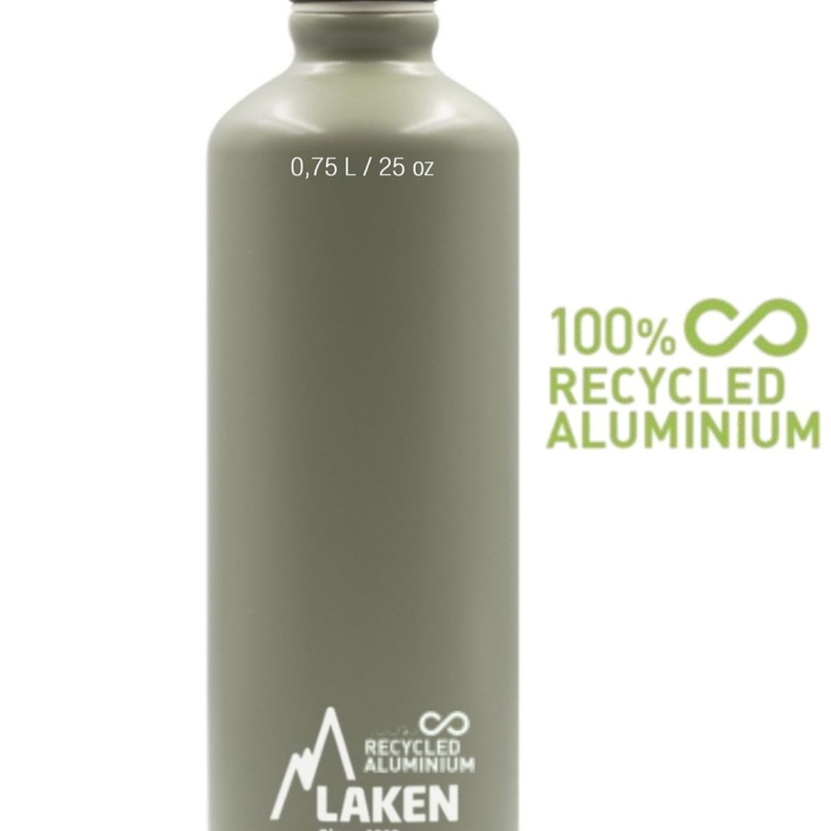 LAKEN - BOTELLA ALUMINIO RECICLADO KHAKI FUTURA 0.75 LITROS - LAKEN