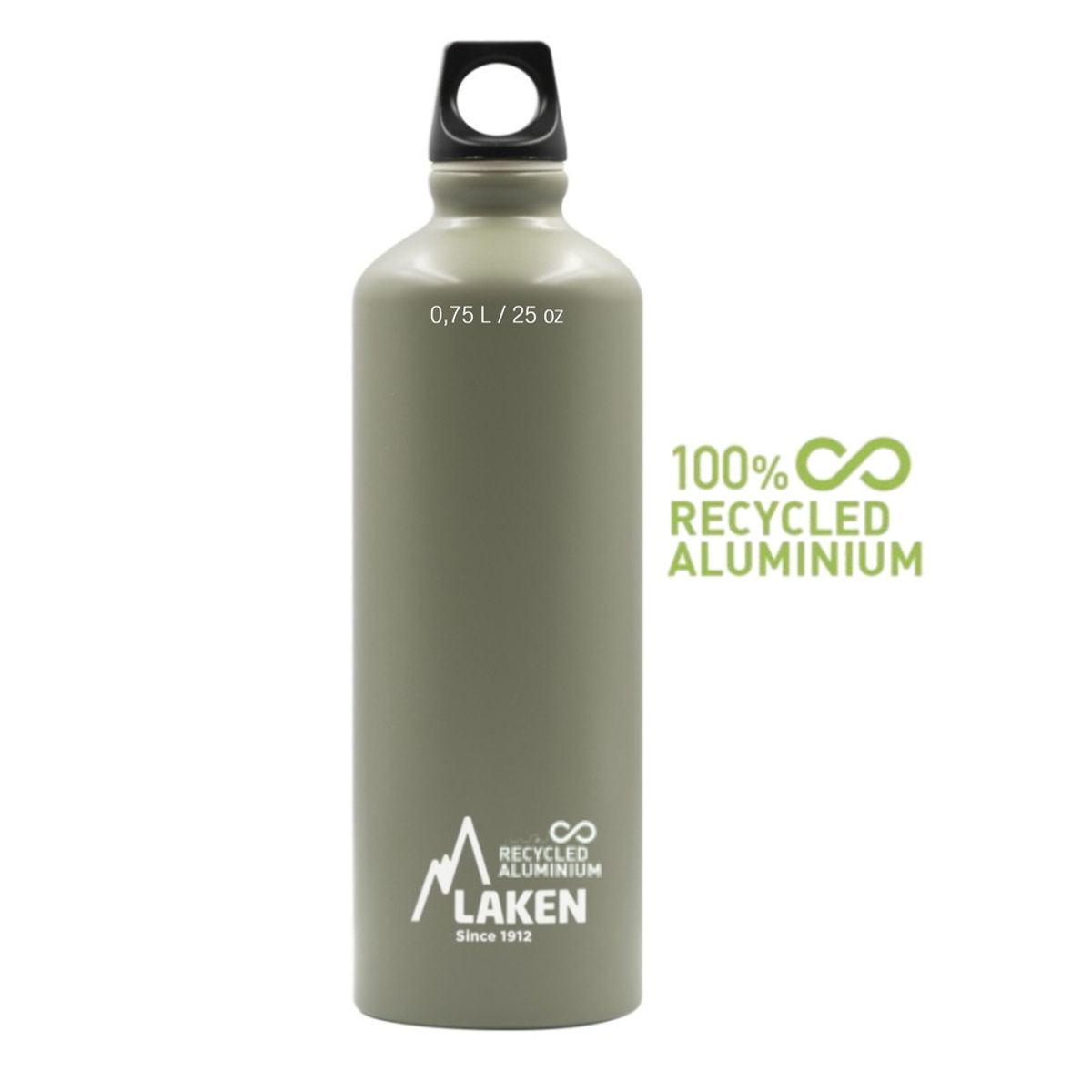 LAKEN - BOTELLA ALUMINIO RECICLADO KHAKI FUTURA 0.75 LITROS - LAKEN