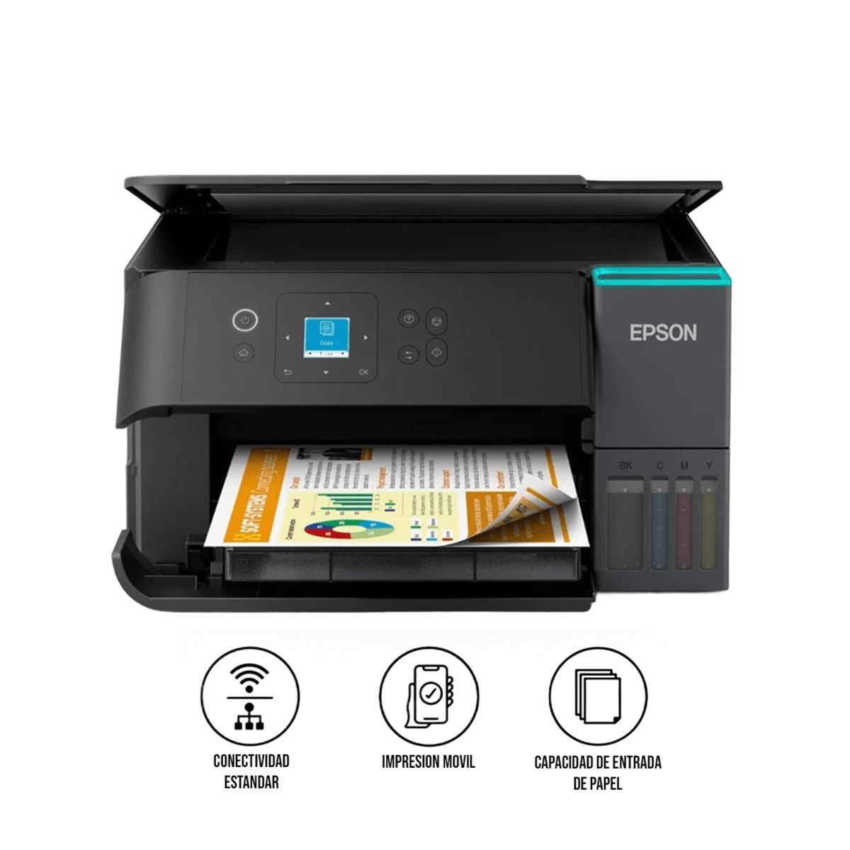 EPSON - Impresora Epson EcoTank L4360 WiFi Dúplex 3en1 Negra