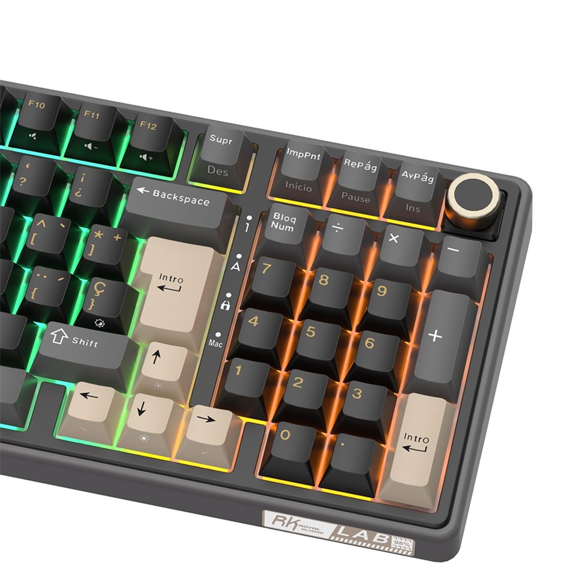 ROYAL KLUDGE - Teclado Royal Kludge RK-R98PRO Cableado PHANTOM - CREAMY SWITCH