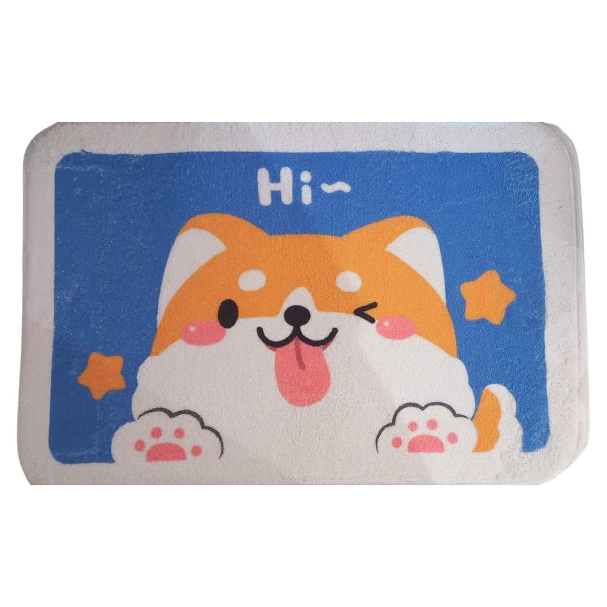 GENERICO - Tapete interior 60x40cm - Perrito - Celeste - Talla única