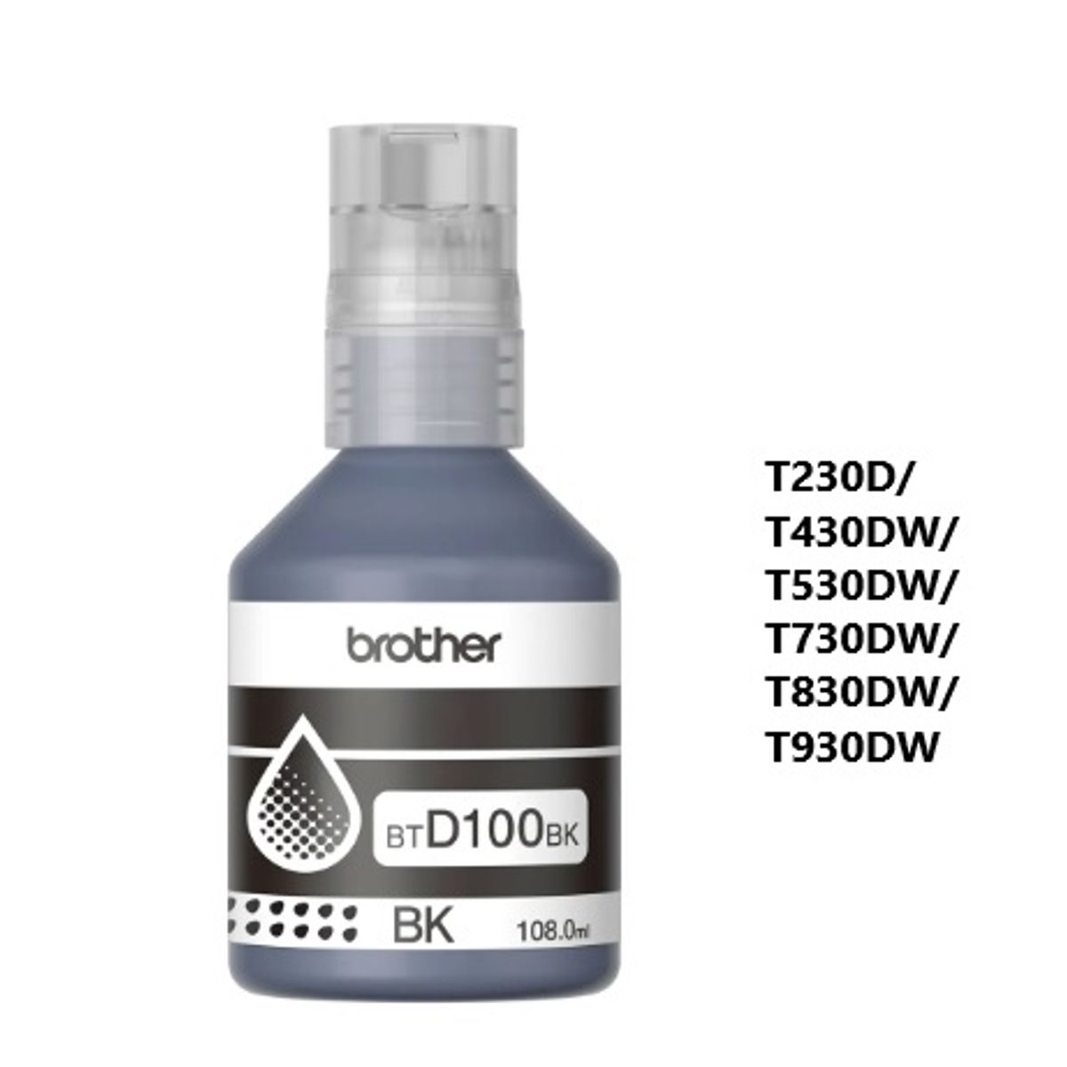 BROTHER - TINTA BROTHER BTD100BK BLACK P T230D T430DW T530DW T730DW T830DW T930DW