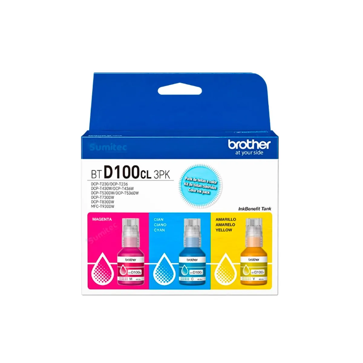 BROTHER - TINTA BROTHER TRI-PACK BTD100CL 3PK COLOR P T430DW T530DW T730DW T830DW T930DW