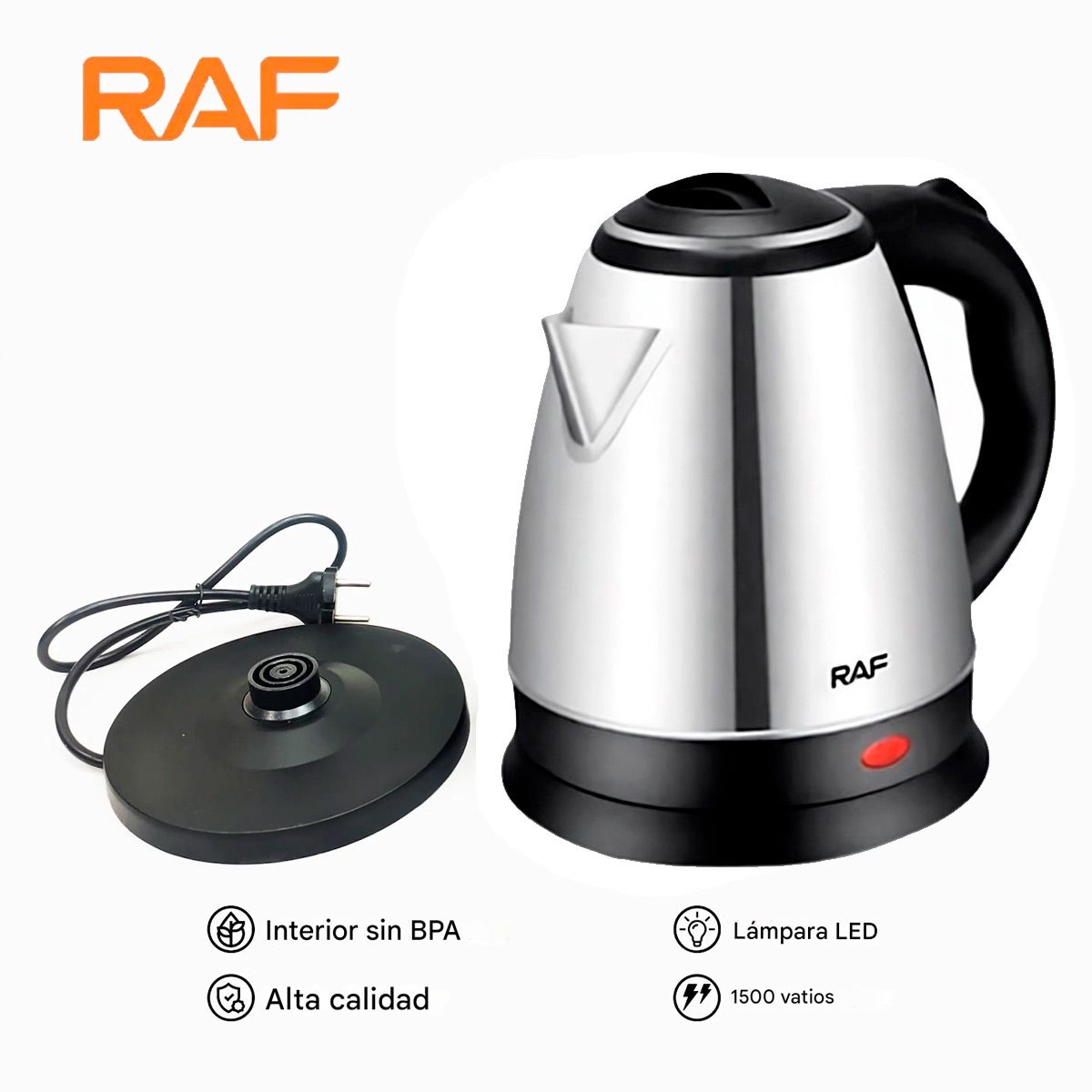 RAFF - Raf R.7816 Hervidor Eléctrico 2 Litros 1500w Base Giratorio